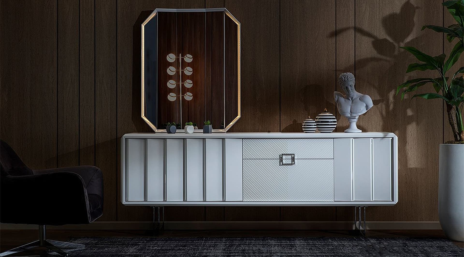 Dante Beyaz Modern Yemek Odası Takımı - Image 3