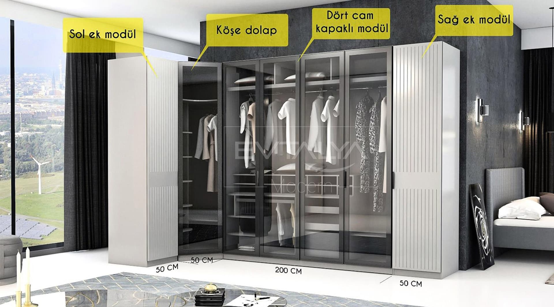 Defne Reflekt Yatak Odası Takımı Takımı - Image 13