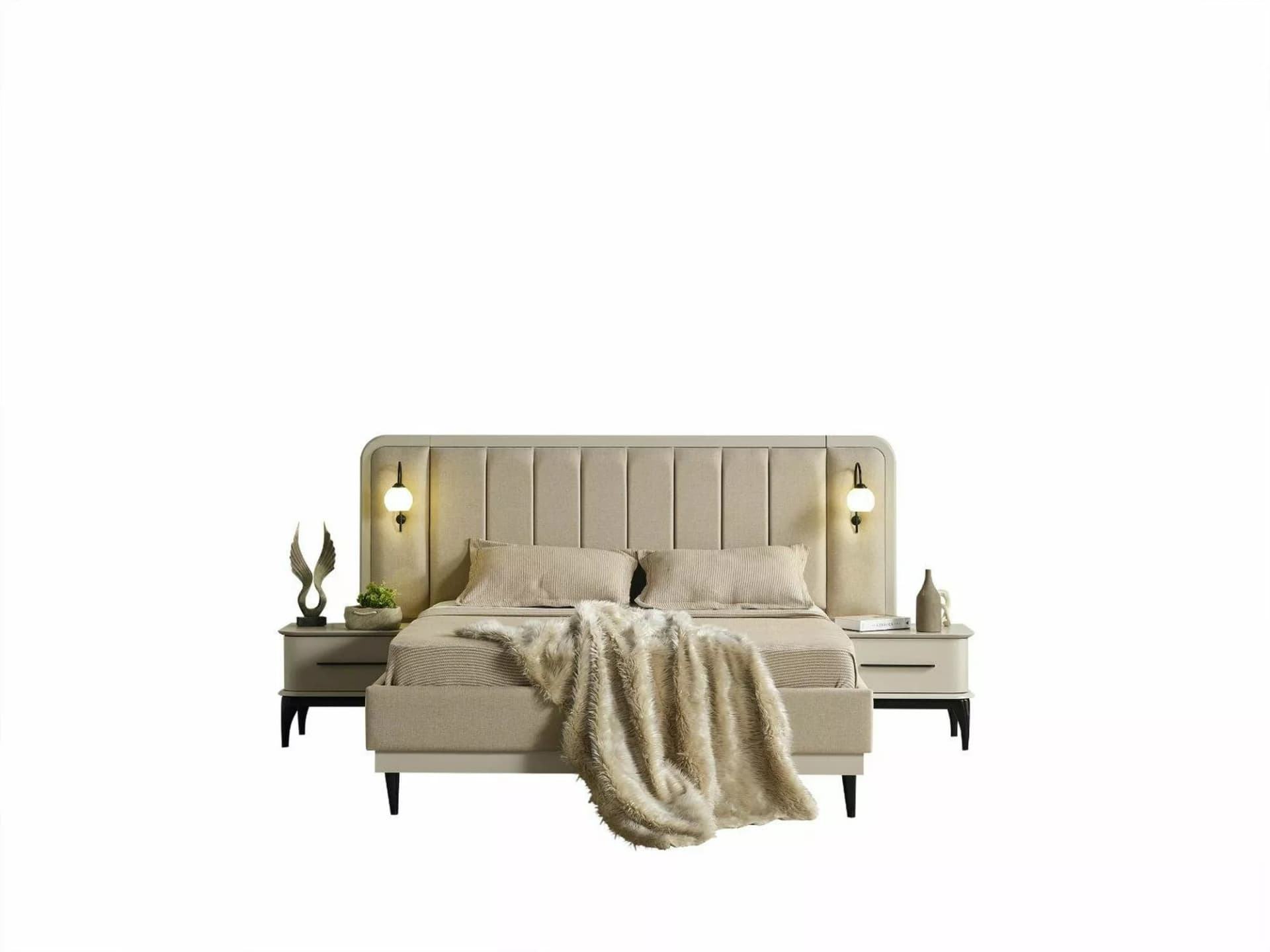 Destan Luxury Ekru Yatak Odası Takımı - Image 6