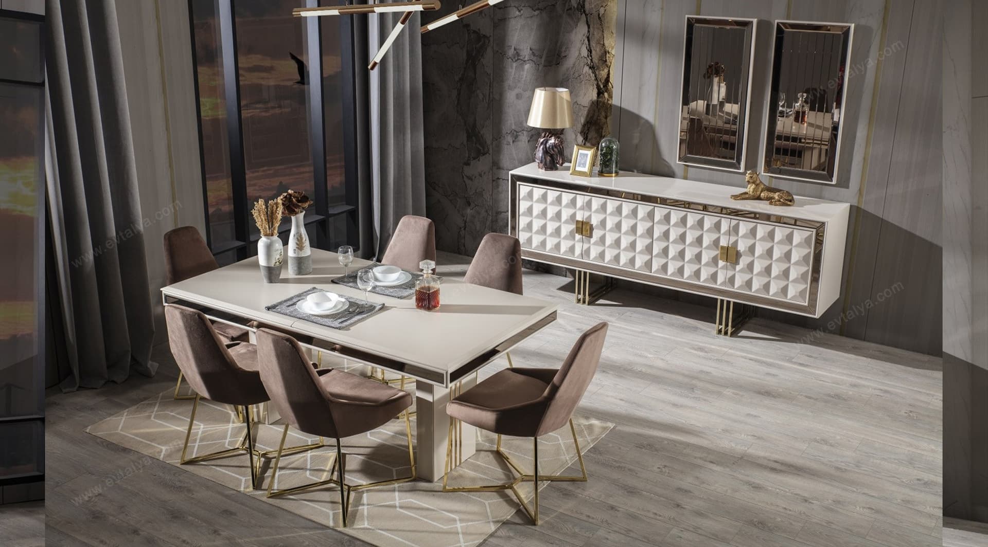 Elit Gold Açılır Yemek Masası - Image 6