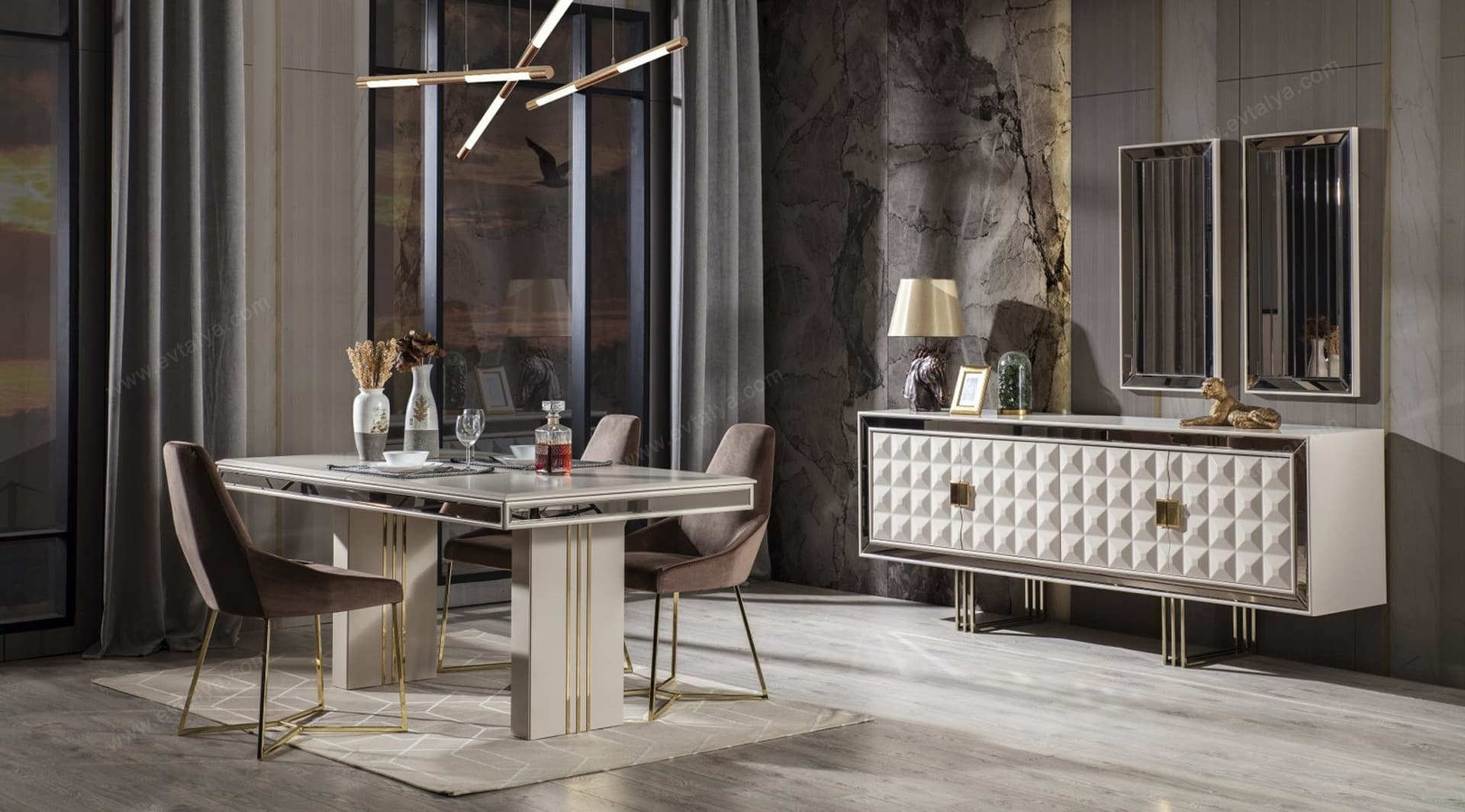Elit Gold Yemek Odası Takımı - Image 1