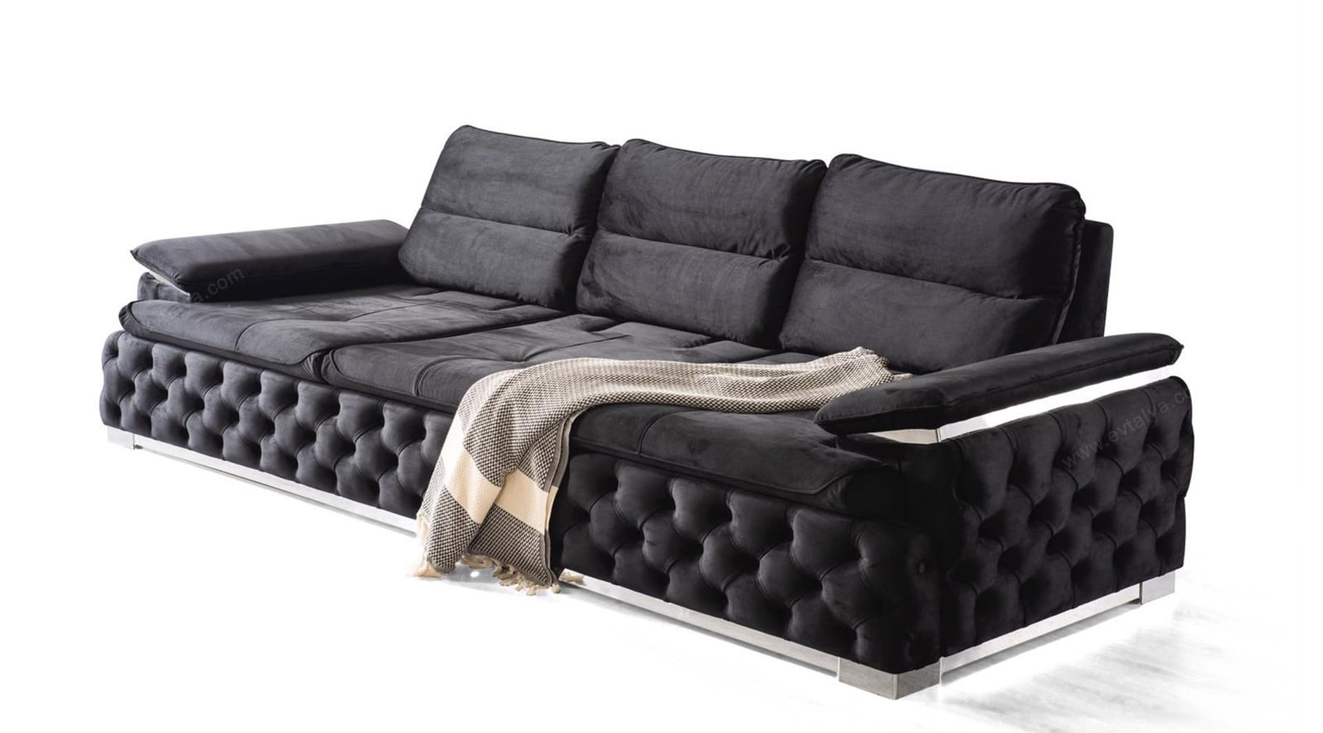 Elit Antrasit Sarı Chester Koltuk Takımı - Image 5