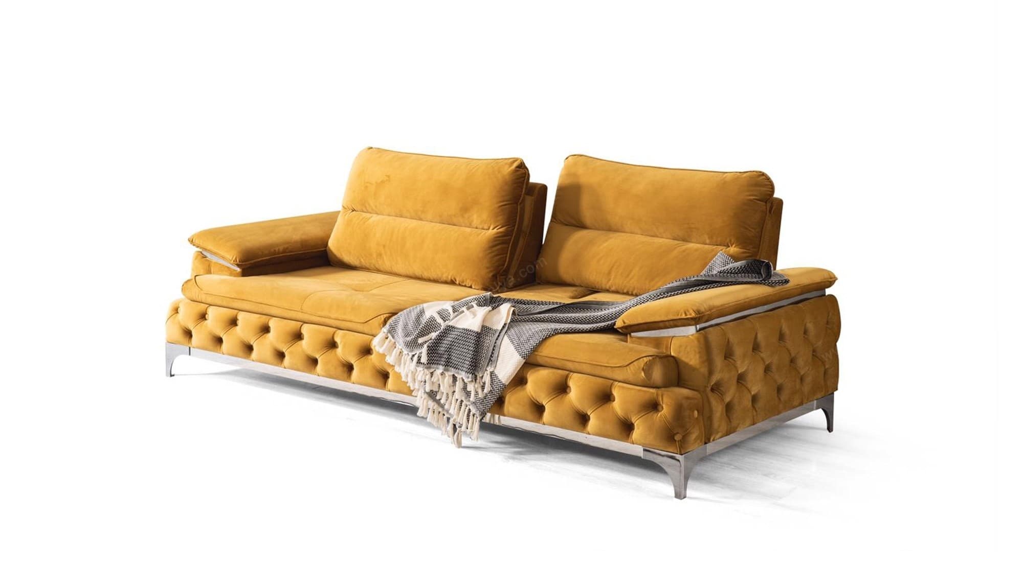 Elit Antrasit Sarı Chester Koltuk Takımı - Image 3