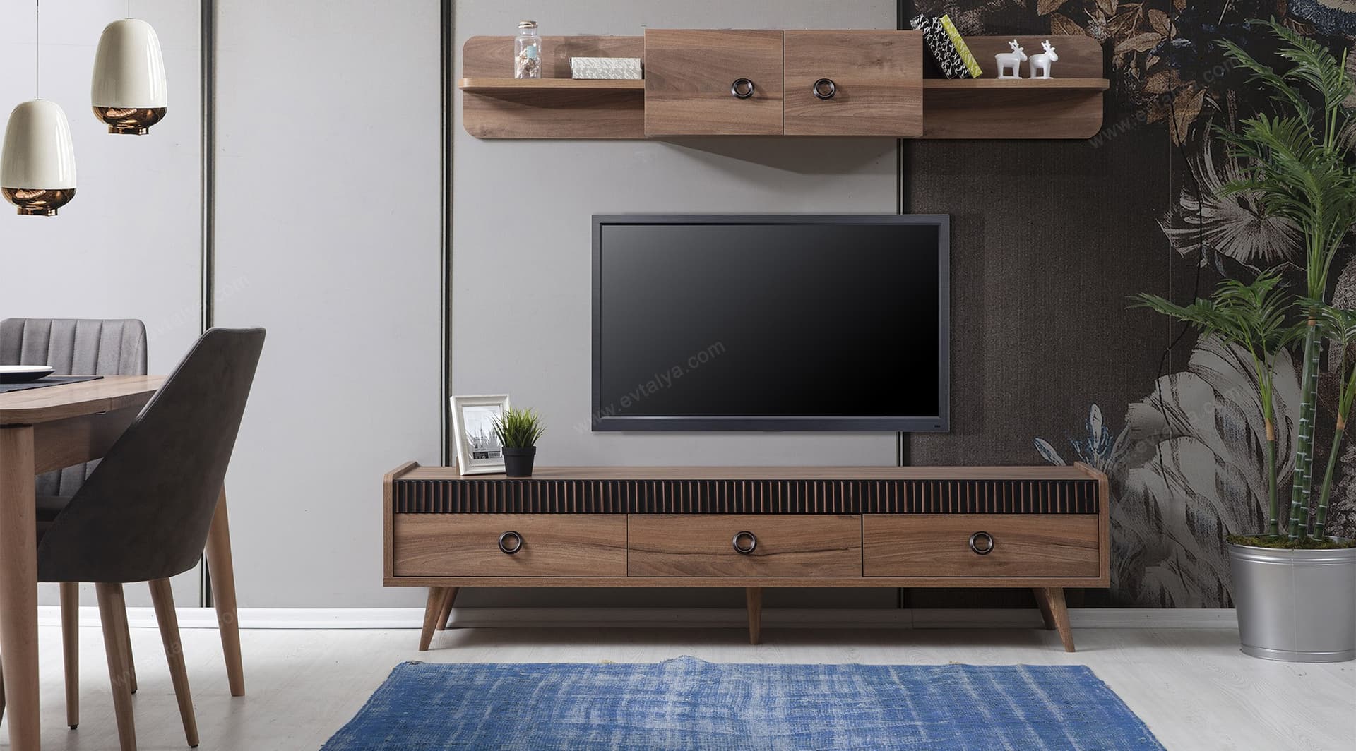 Eva Ceviz Modern TV Sehpası 1