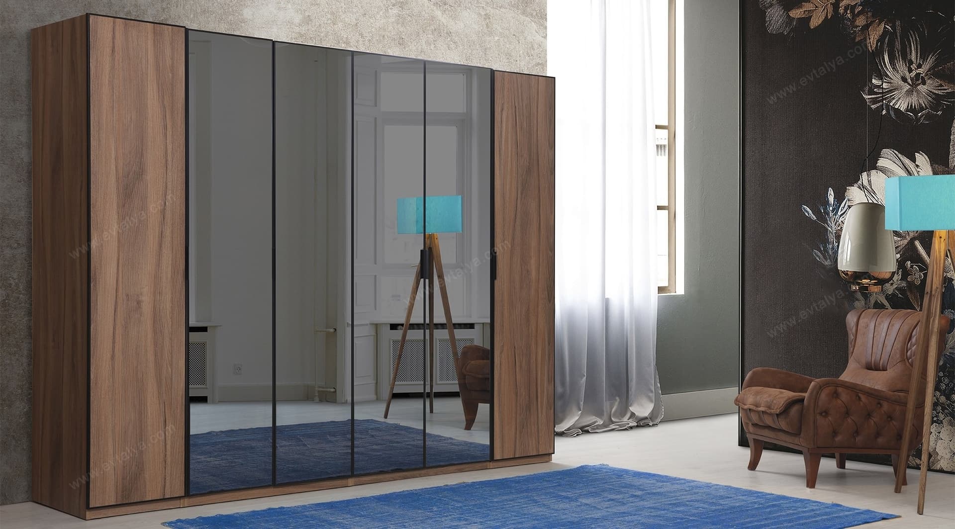 Eva Ceviz Modern Gardırop - Image 1