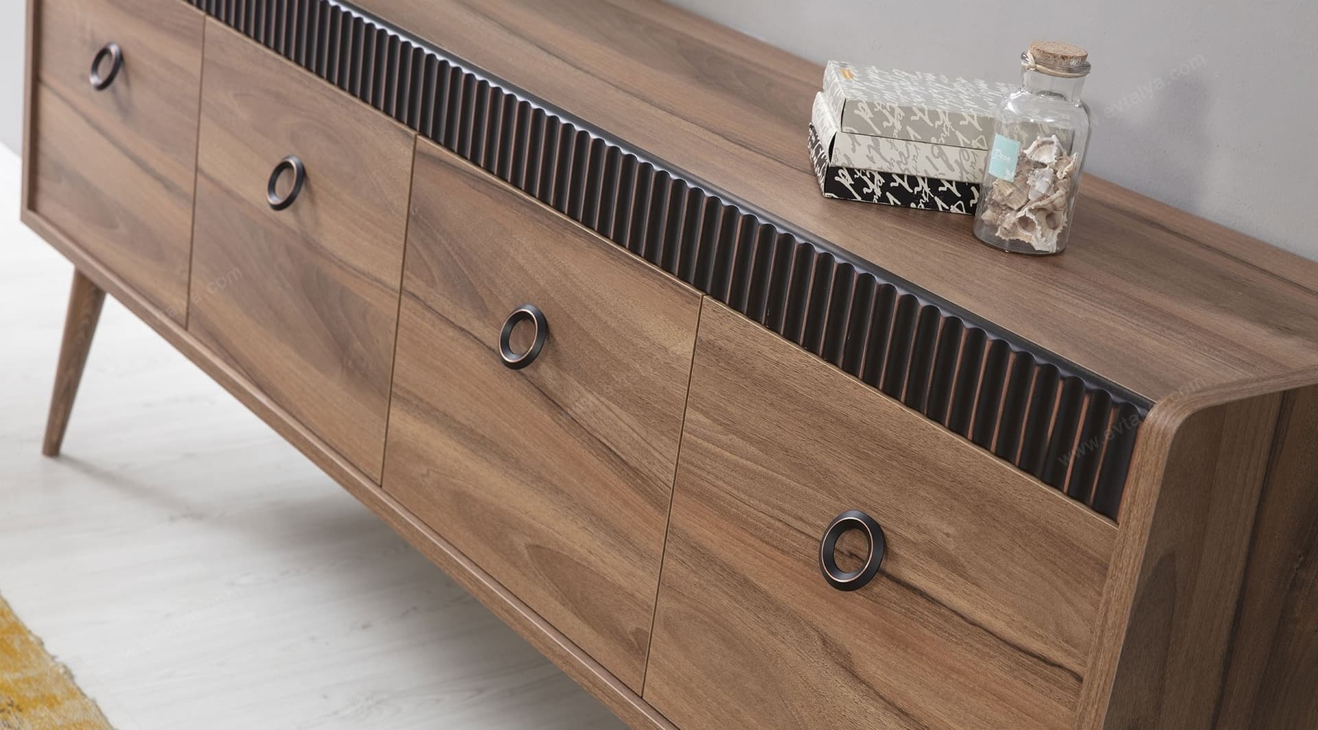 Eva Ceviz Modern Yemek Odası Takımı 5