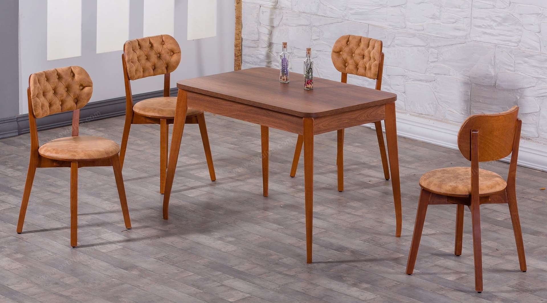 Fezza Ceviz Modern Masa Takımı