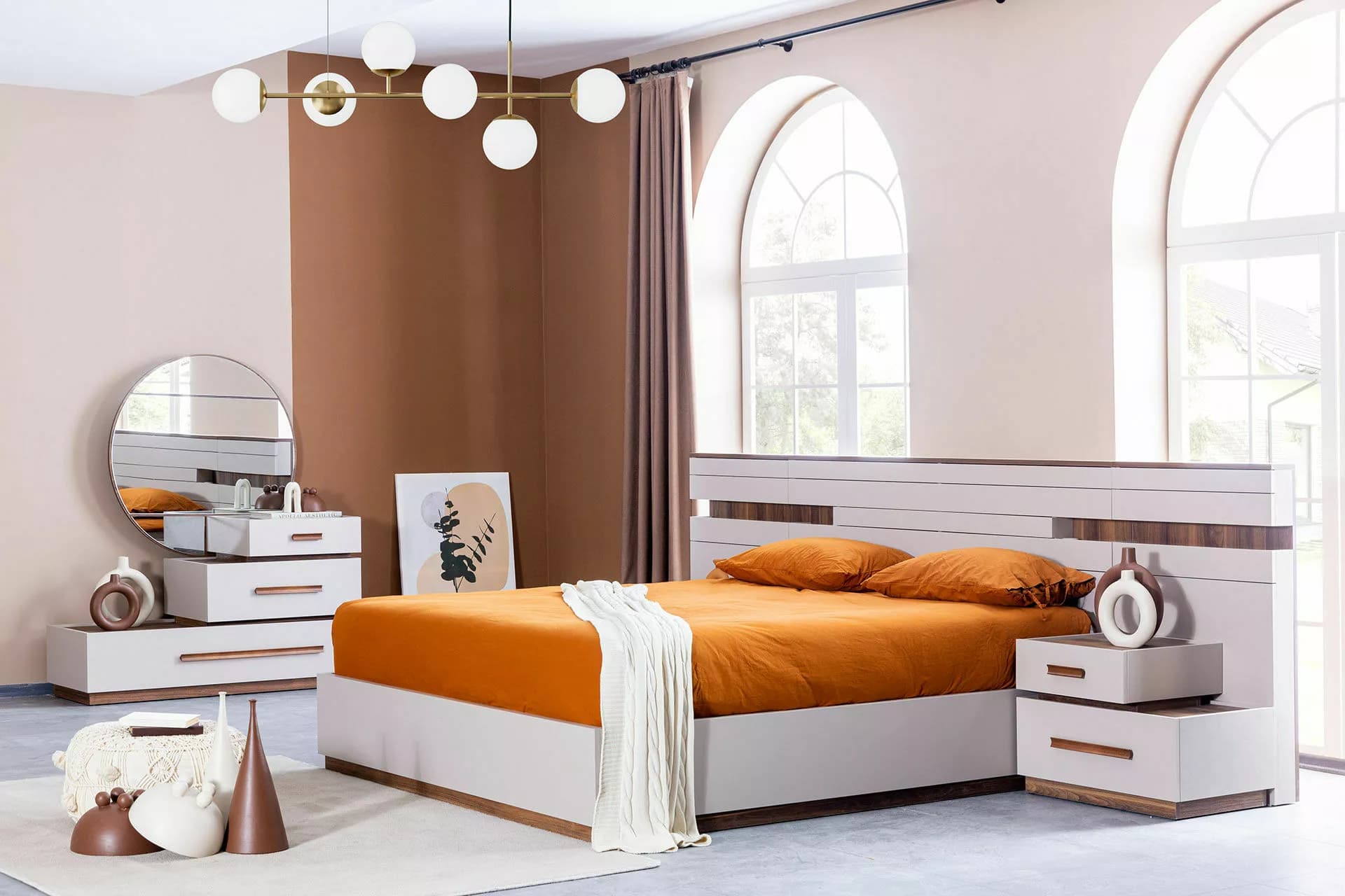 Gabon Modern Ahşap Yatak Odası Takımı 3