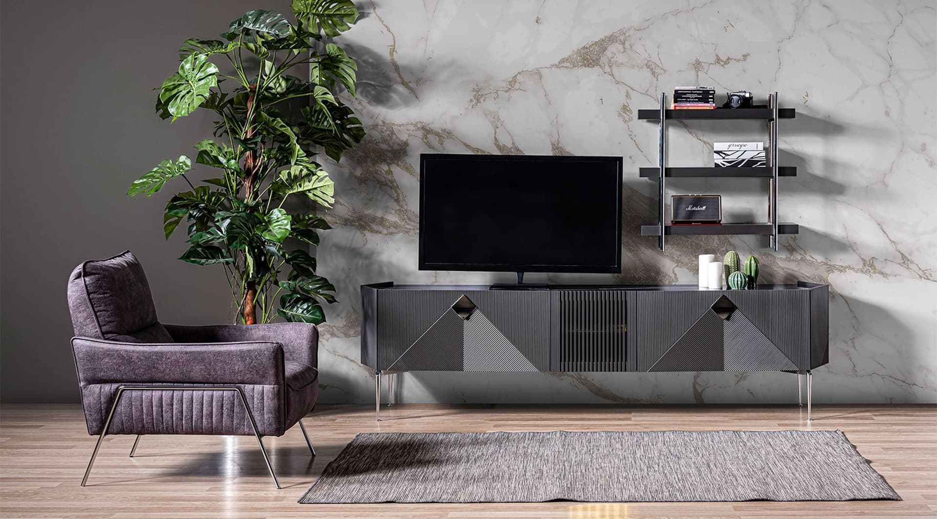 Giza Lake Antrasit Modern Tv Ünitesi 4