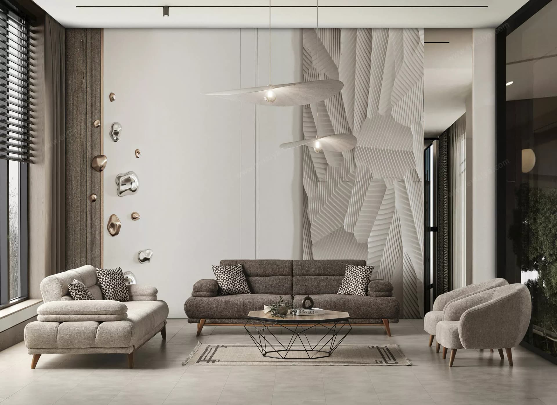 Oslo Bohem Açılır Kol Koltuk Takımı - Image 1