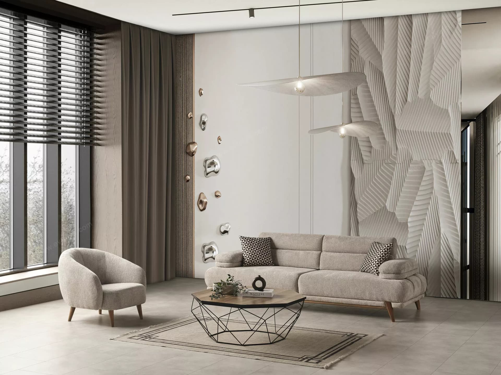 Oslo Bohem Açılır Kol Koltuk Takımı - Image 4