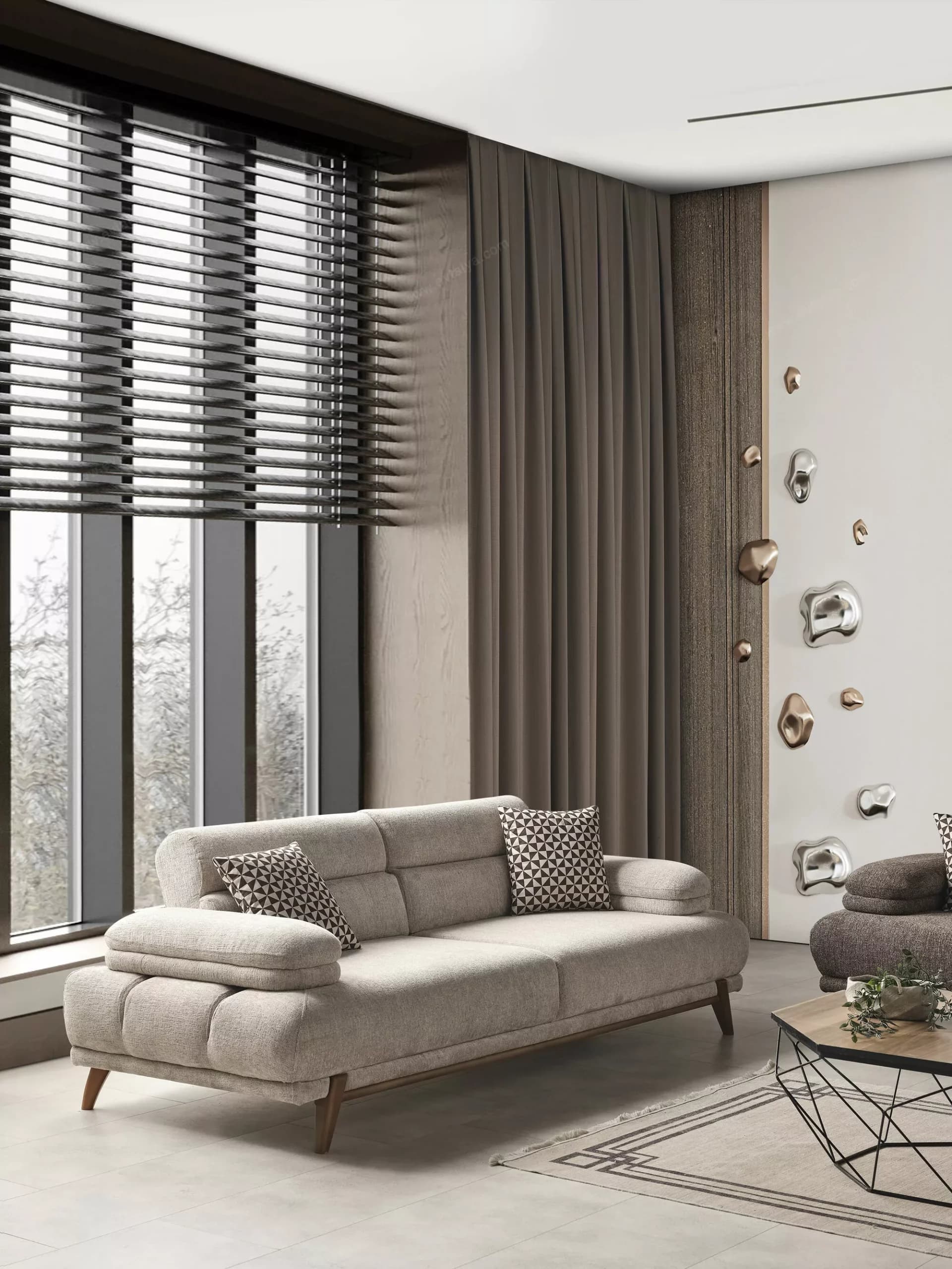 Oslo Bohem Açılır Kol Koltuk Takımı - Image 5