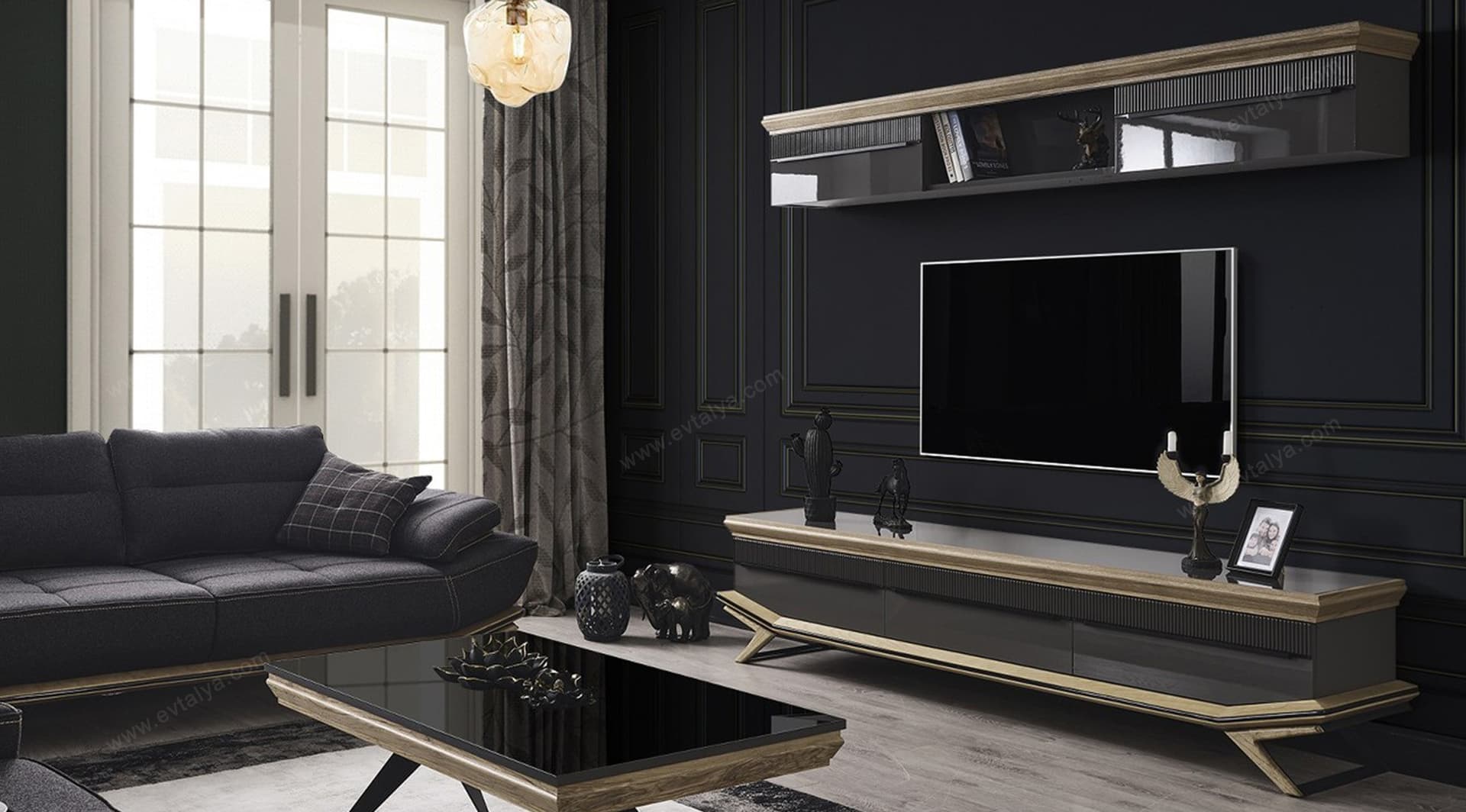 Grand Ahşap Antrasit Tv Ünitesi 1