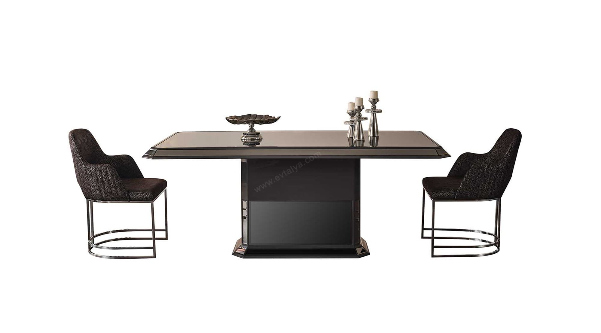 Gucci Art Deco Antrasit Yemek Odası Takımı - Image 11