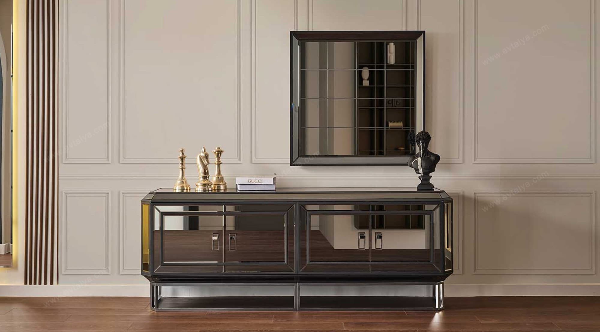 Gucci Art Deco Antrasit Yemek Odası Takımı - Image 4