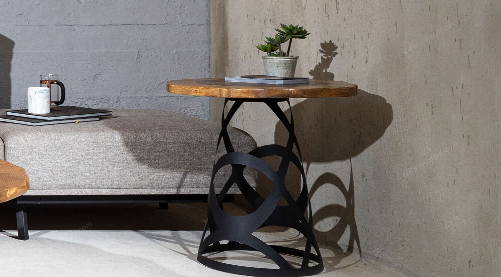 Harley Masif Ahşap Yan Sehpa - Image 2