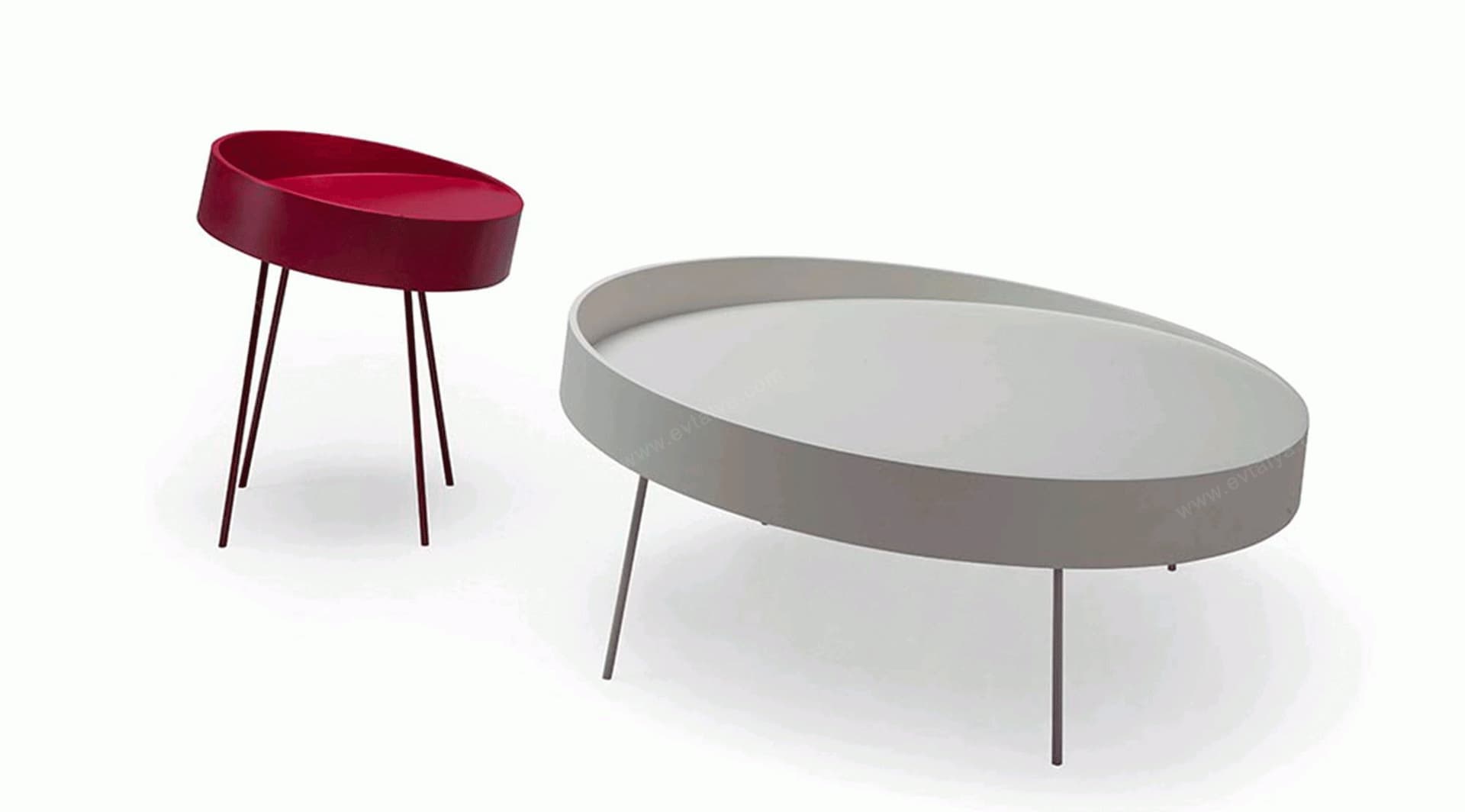 İdea Oval Beyaz Ahşap Orta Sehpa