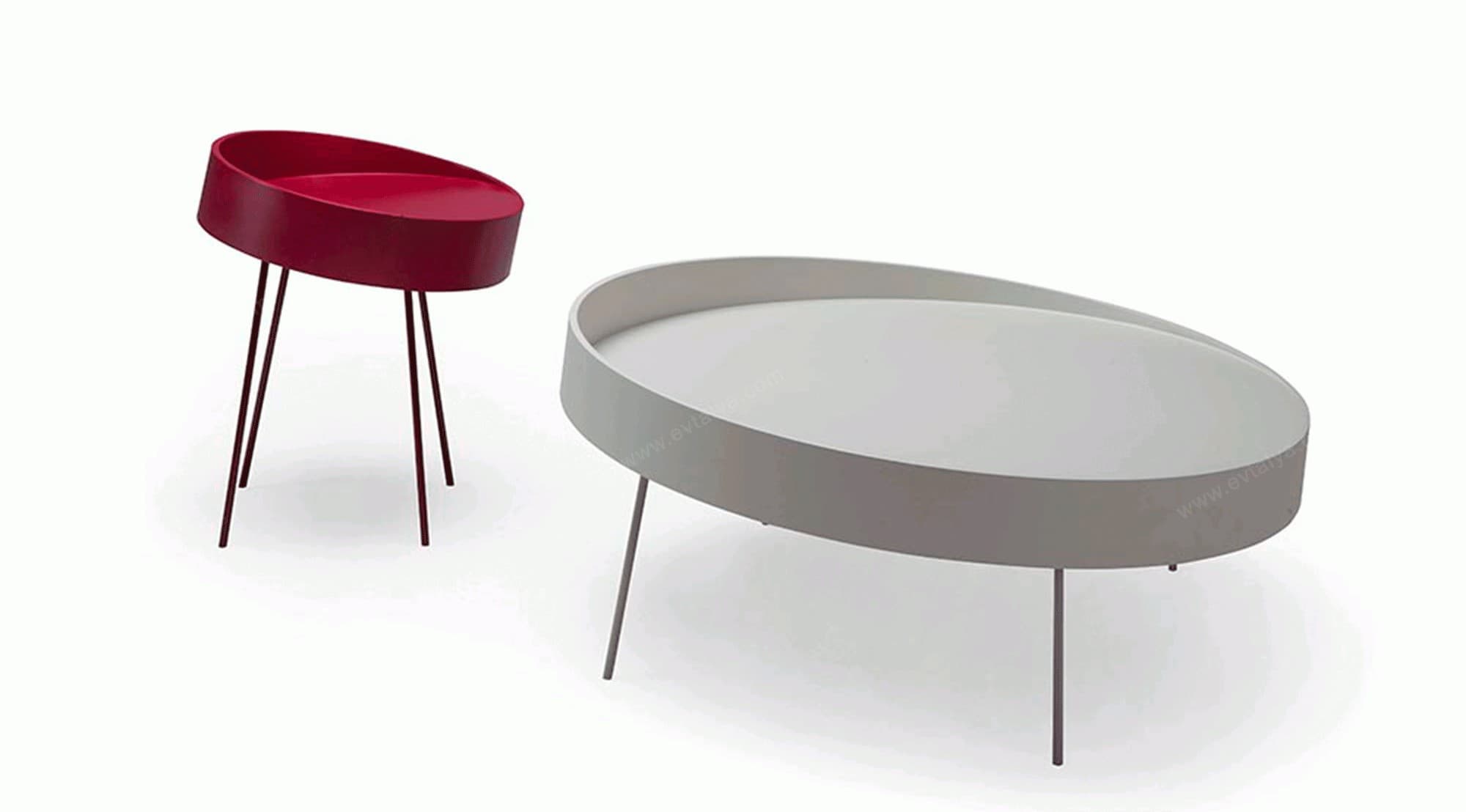 İdea Oval Beyaz Ahşap Orta Sehpa