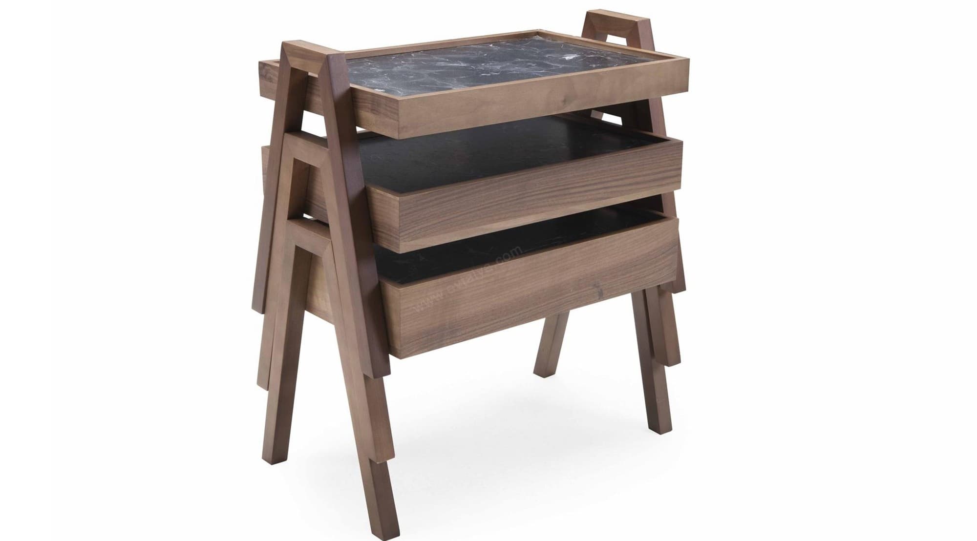 İnnovia Üçlü Siyah Zigon Sehpa - Image 1