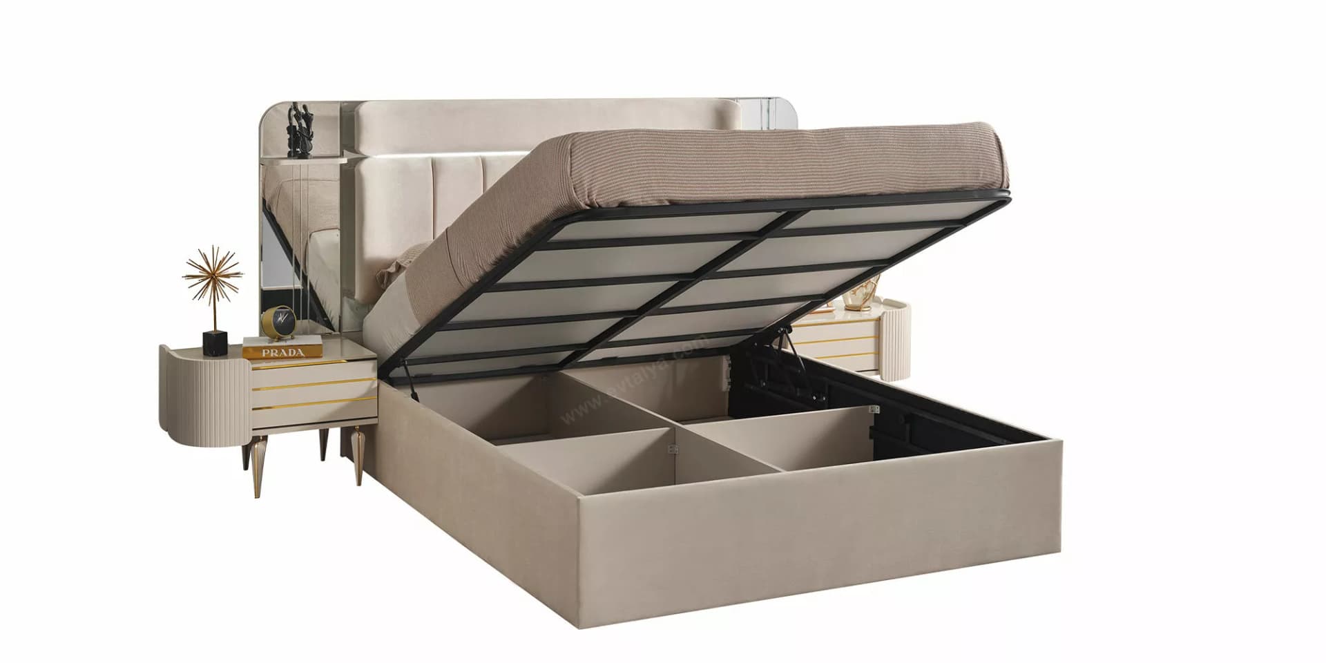 Karya Luxury Ekru Yatak Odası Takımı - Image 4