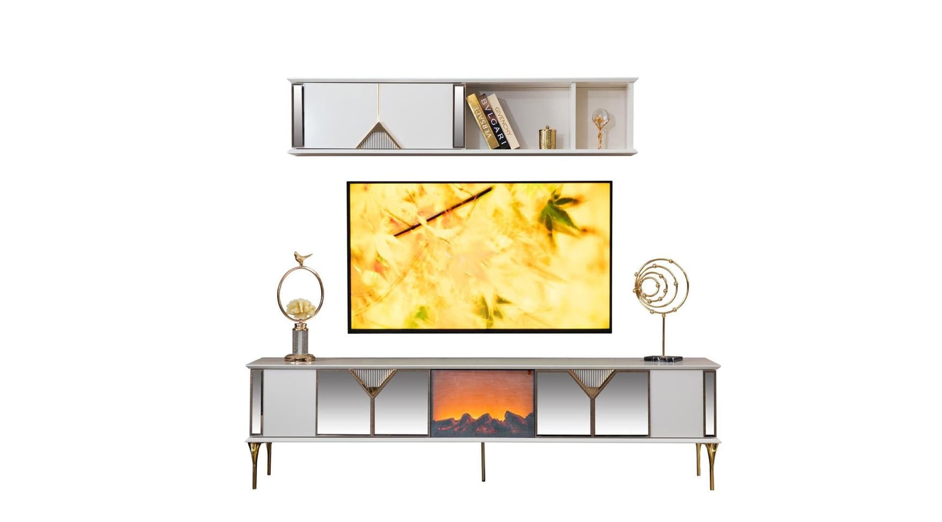 Kontes Gold Beyaz Tv Ünitesi - Image 6