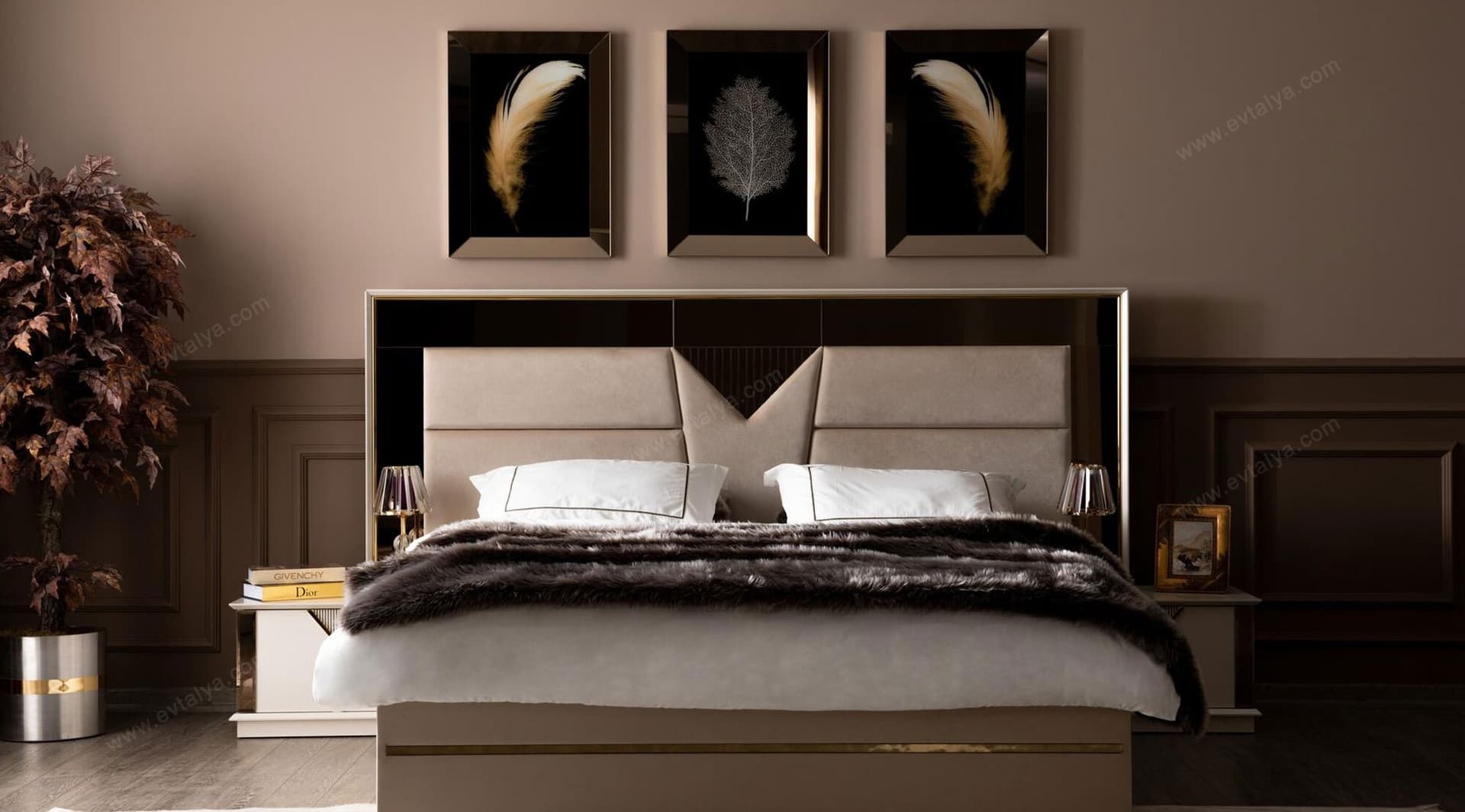 Kontes Gold Beyaz Yatak Odası Takımı - Image 10