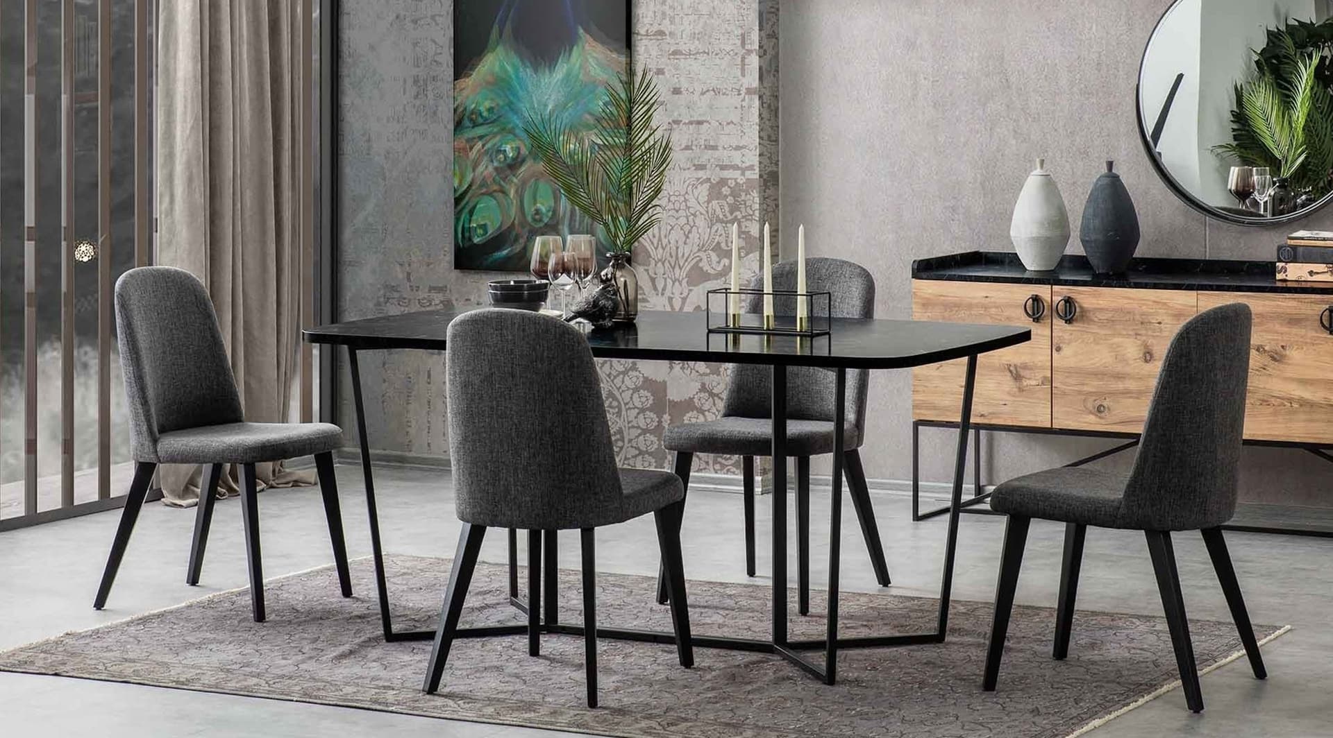Loft Trend Ceviz Yemek Odası Takımı - Image 2