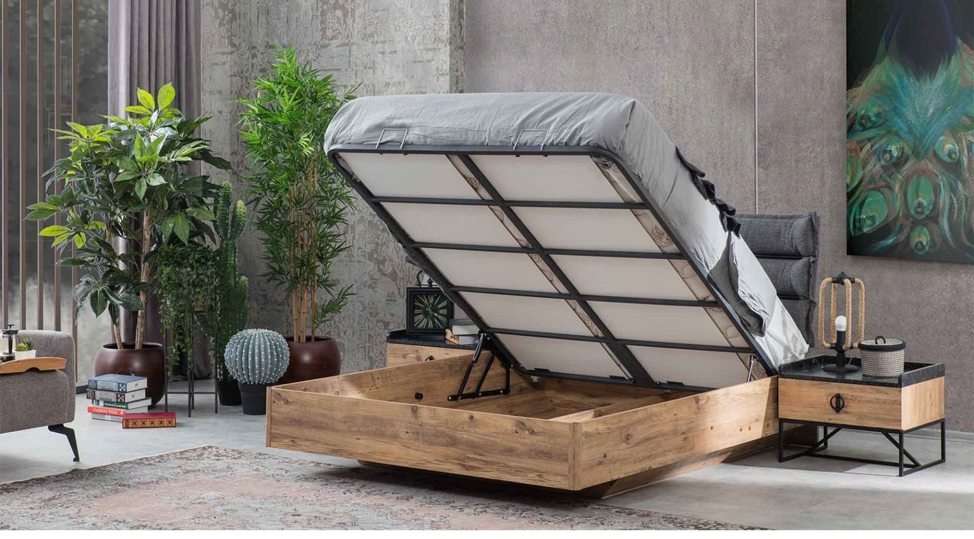Loft Trend Ceviz Yatak Odası Takımı 5