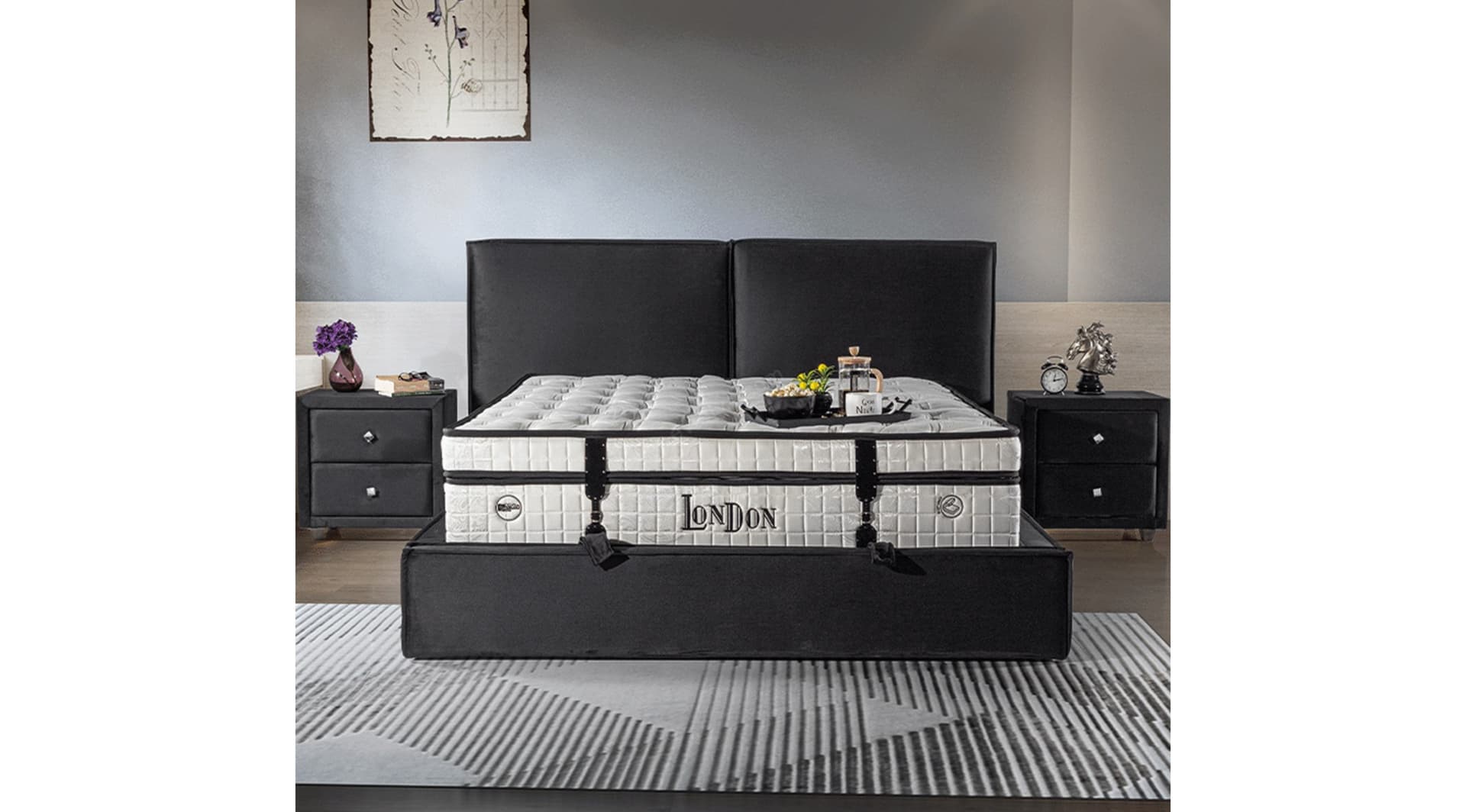 London 160x200 Baza Yatak Set 1
