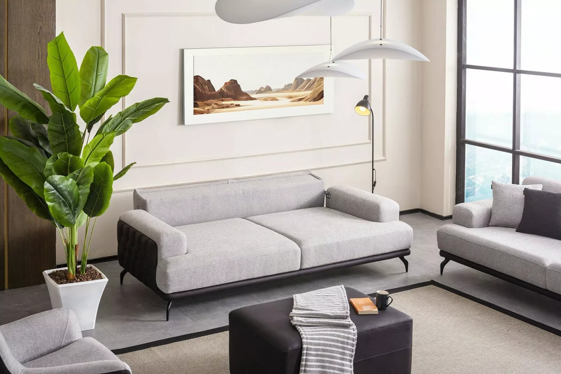 Lotus Modern Üçlü Koltuk - Image 3