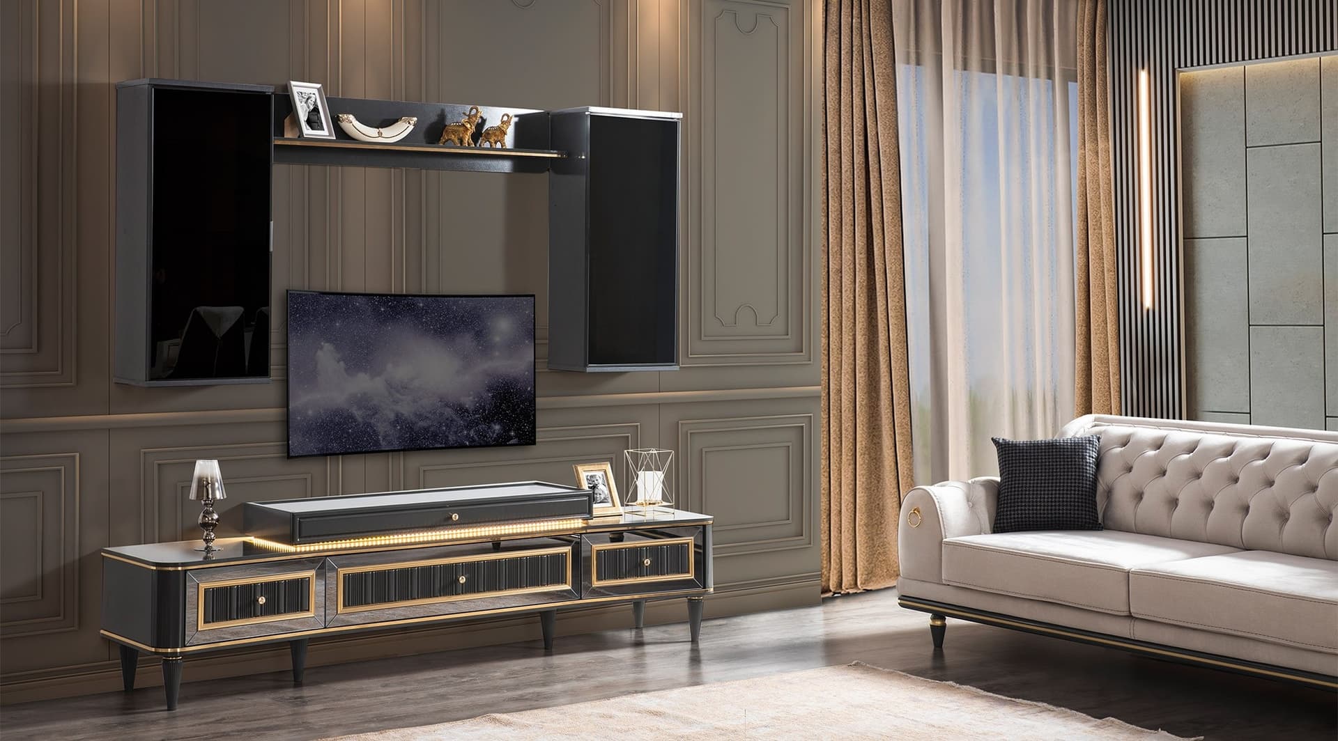 Luxury Avangard Black Duvar Ünitesi 4