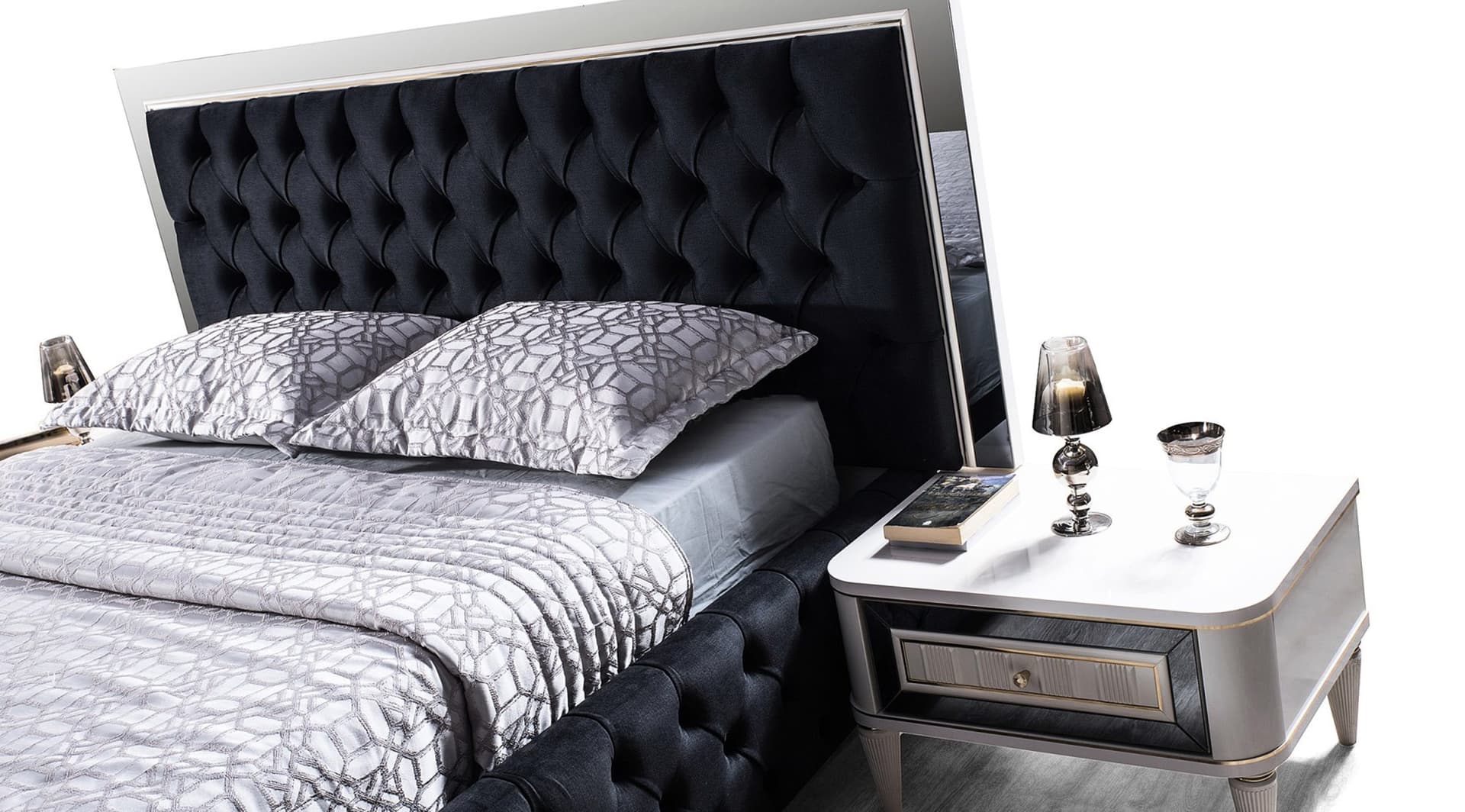 Luxury Avangard Beyaz Yatak Odası Takımı - Image 10