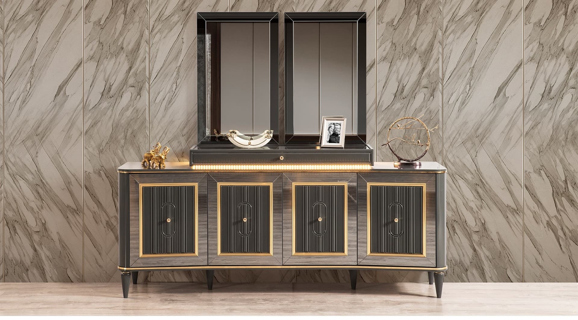 Luxury Avangard Black Yatak Odası Takımı - Image 17