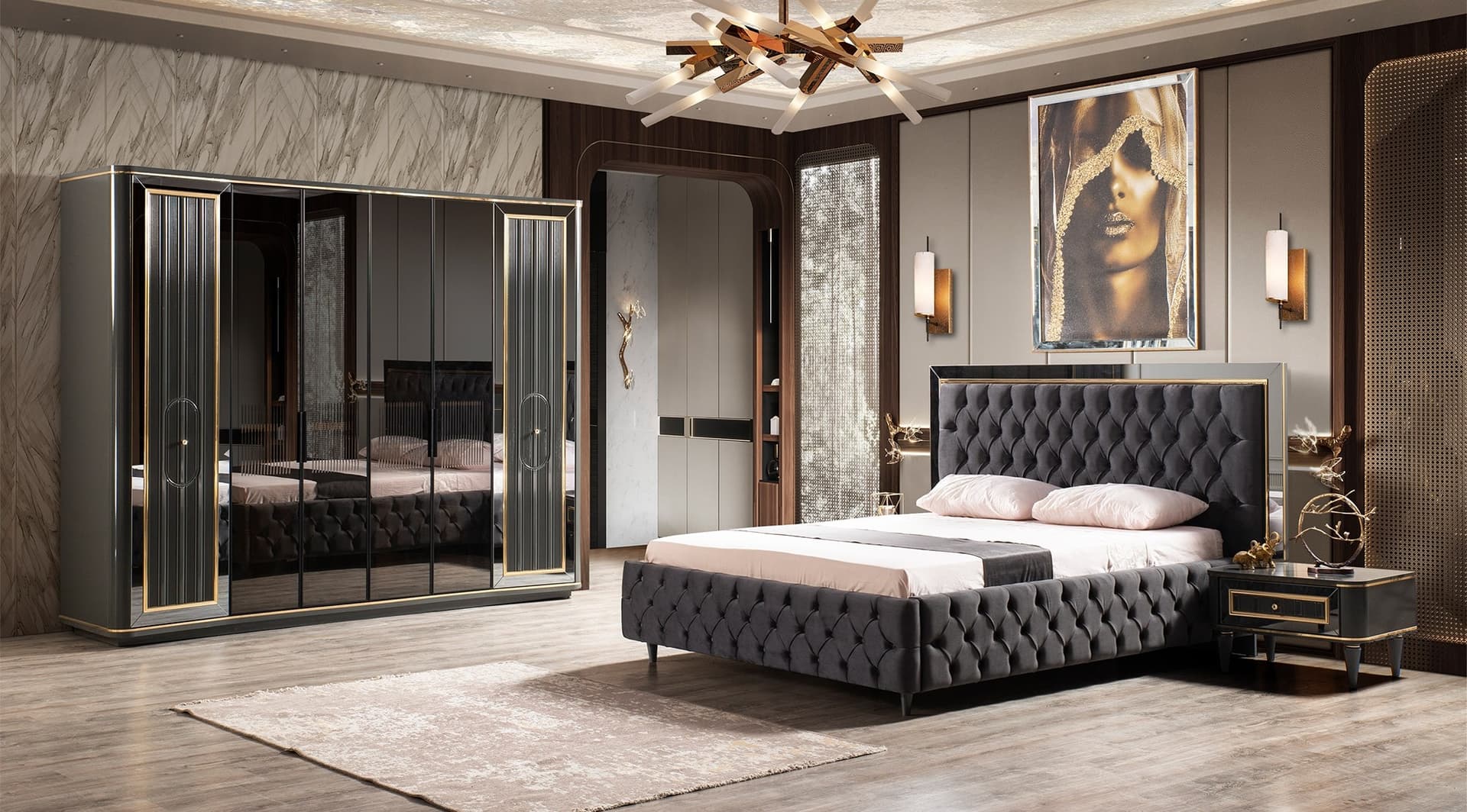 Luxury Avangard Black Yatak Odası Takımı 1