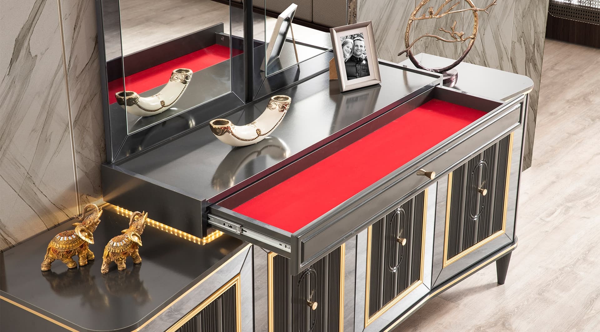 Luxury Avangard Black Yemek Odası Takımı 4