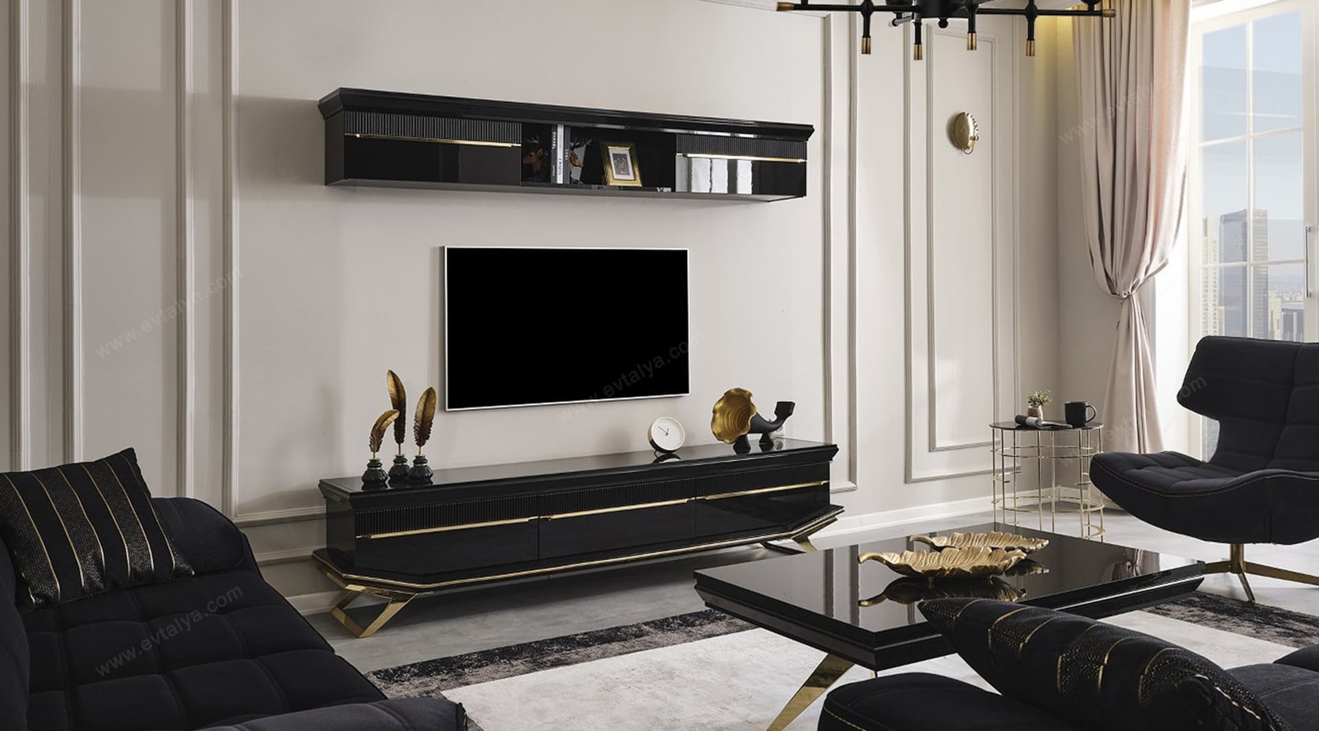 Masarati Siyah Gold Tv Ünitesi 1