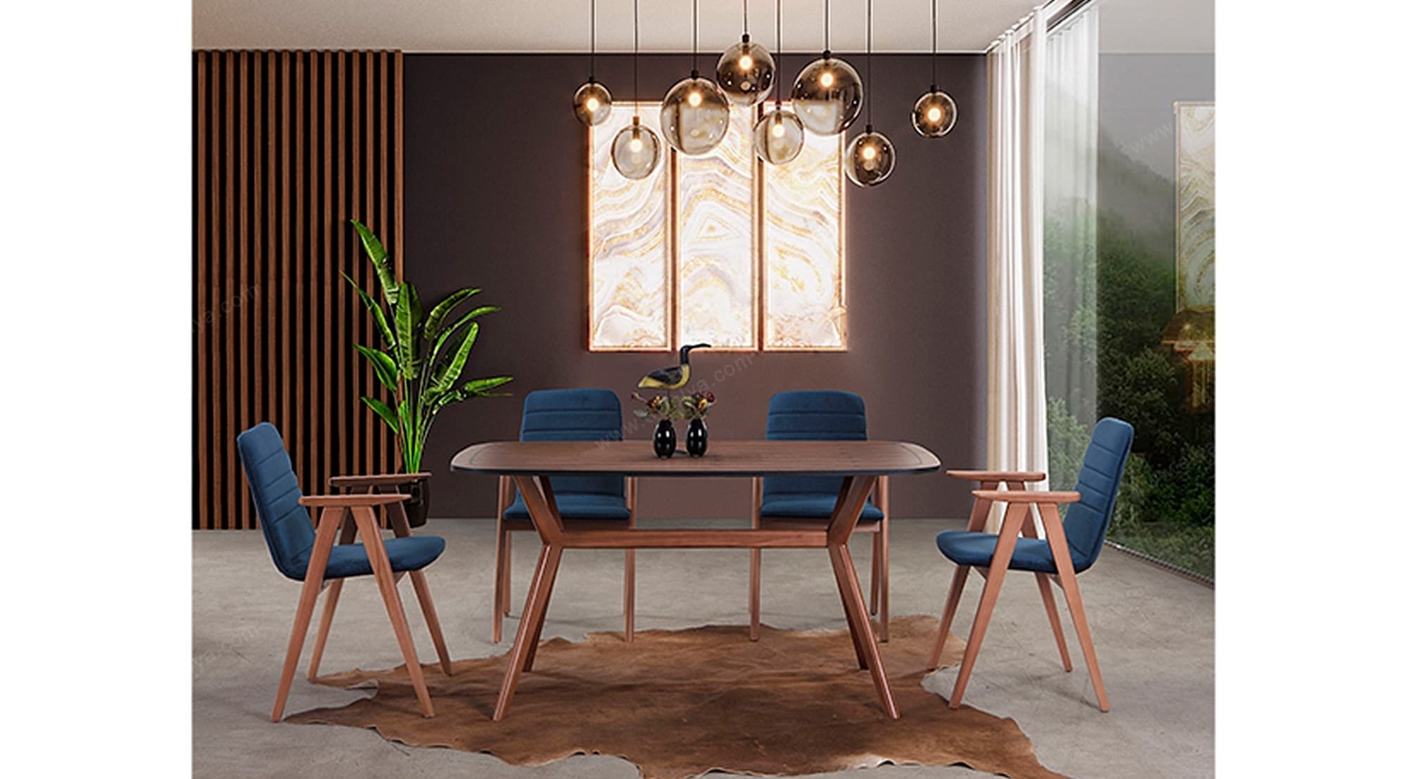 Monaco Ahşap Modern Masa Takımı 2