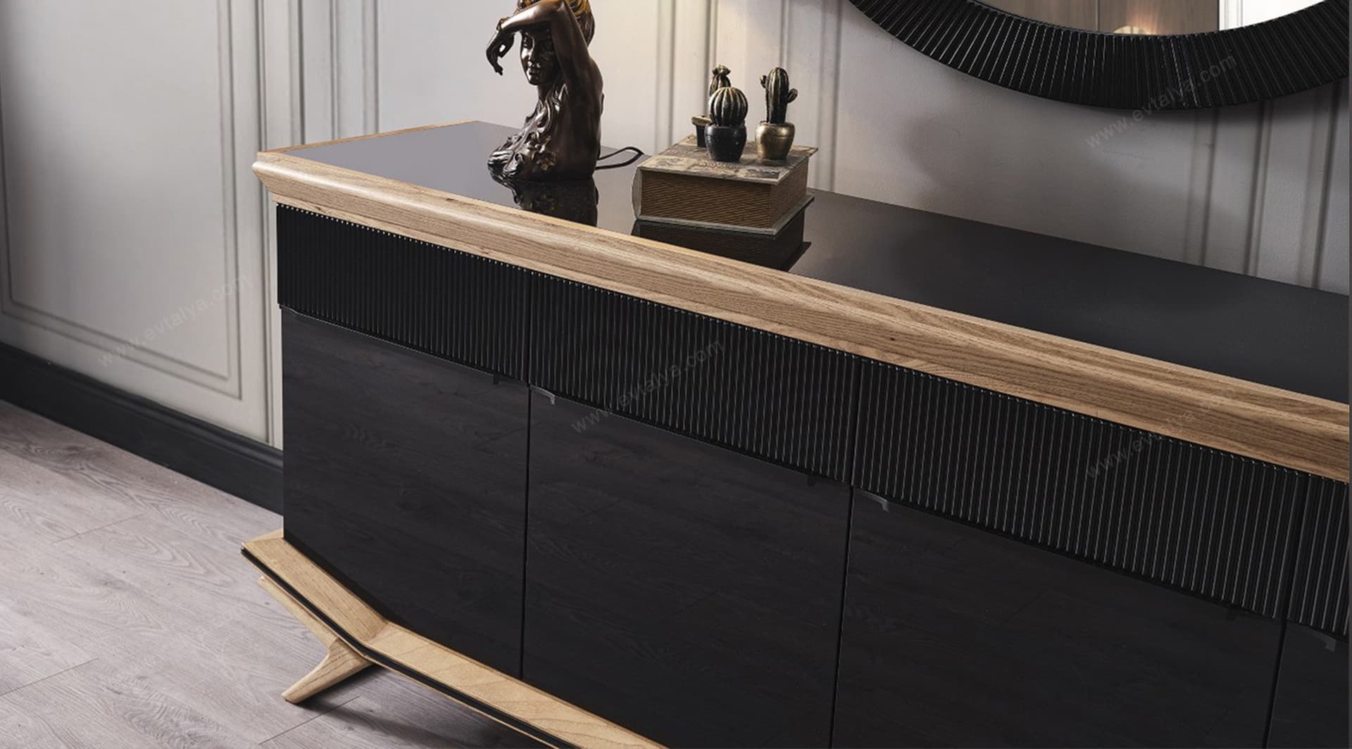 Okyanus Ahşap Siyah Konsol - Image 2