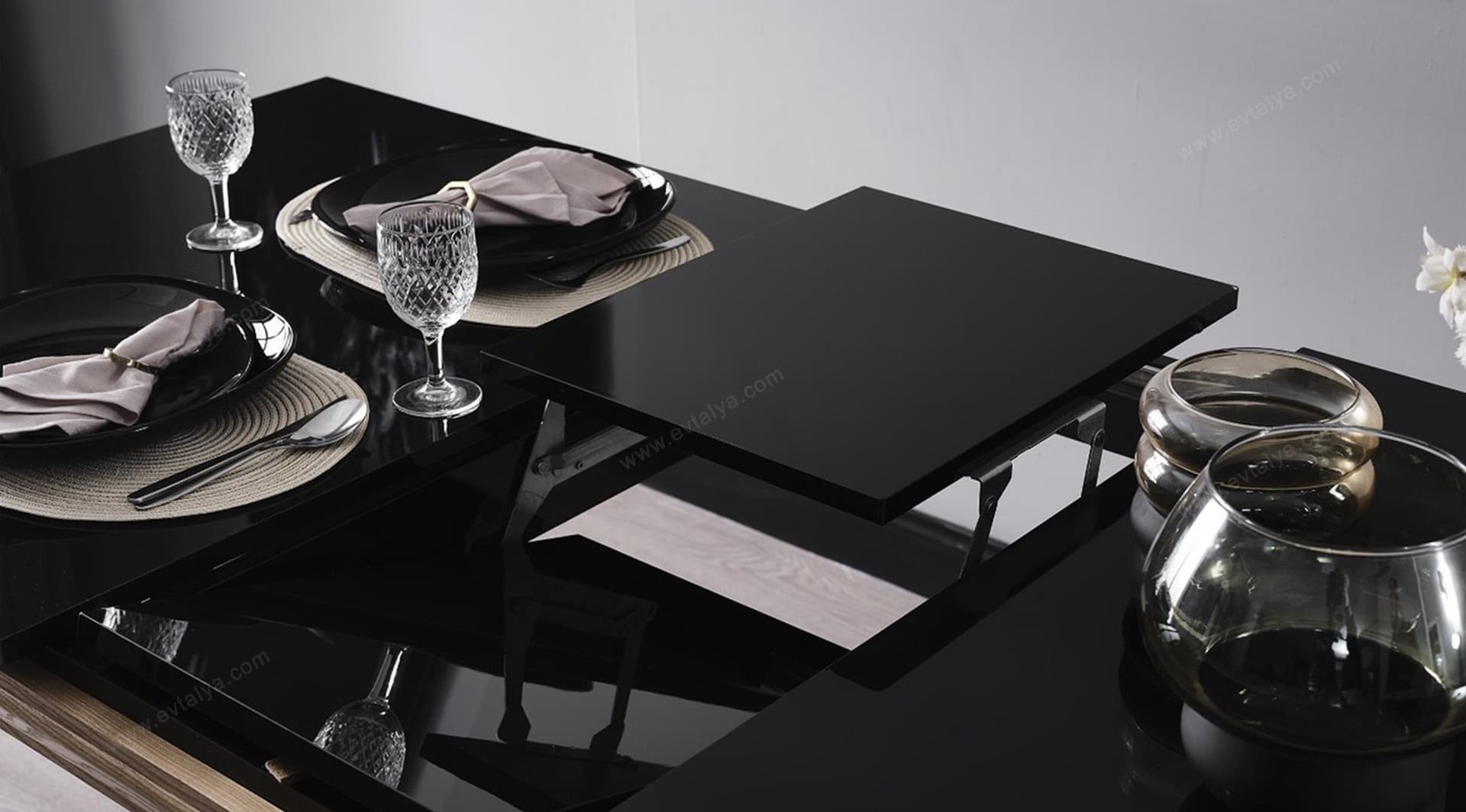 Okyanus Ahşap Siyah Masa - Image 2