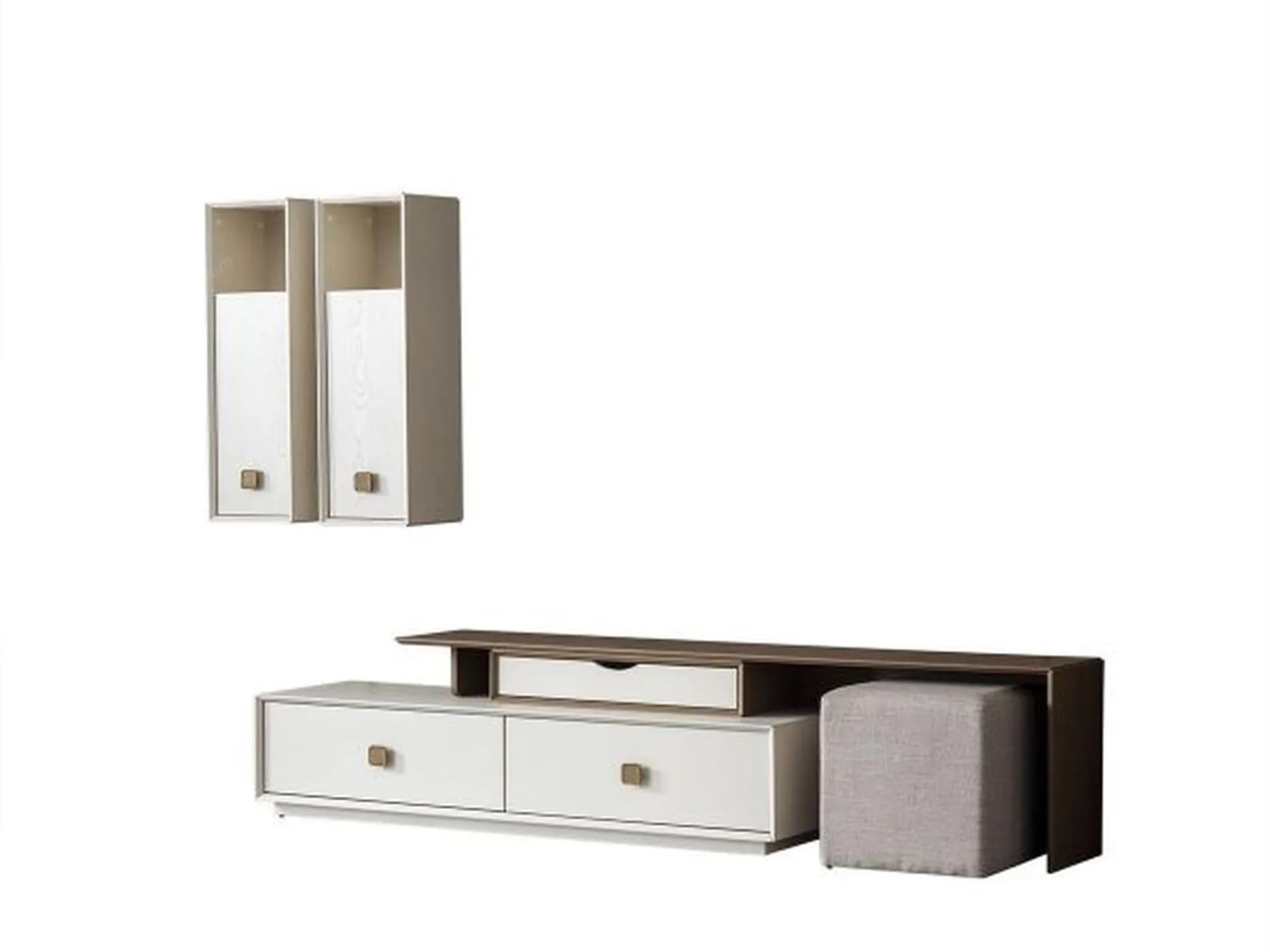 Orjin Ahşap Puflu TV Ünitesi 2