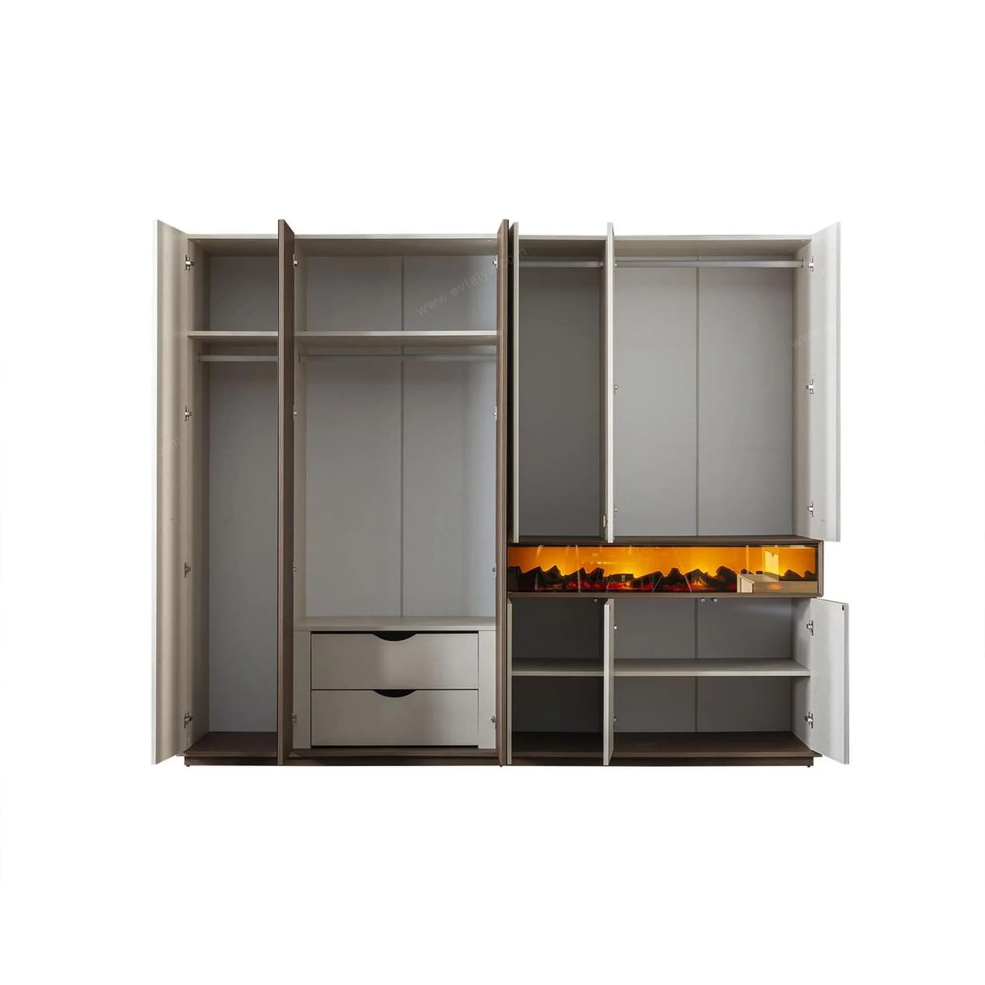 Orjin 6 Kapaklı, Şömineli Gardırop - Image 2