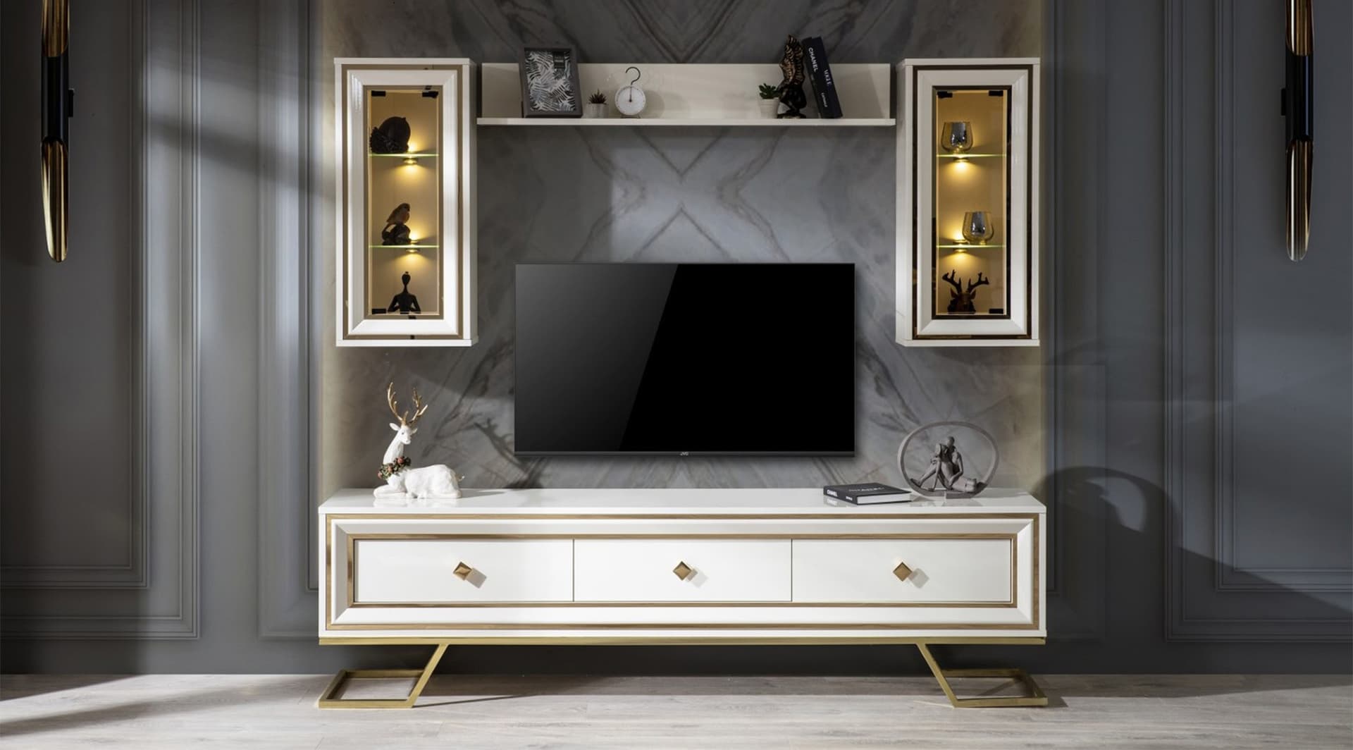 Palermo Beyaz Gold Tv Ünitesi 1