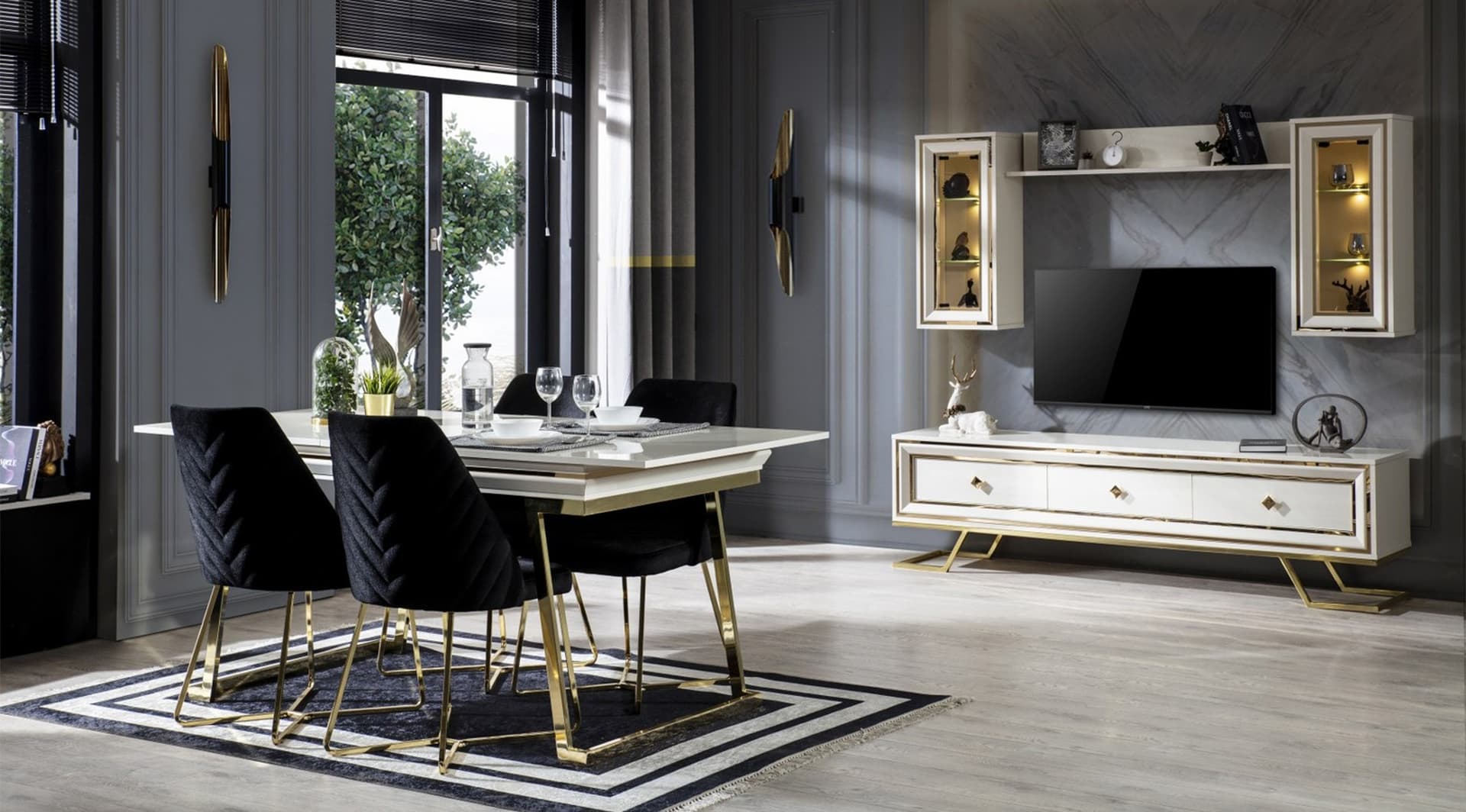 Palermo Beyaz Gold Tv Ünitesi 2