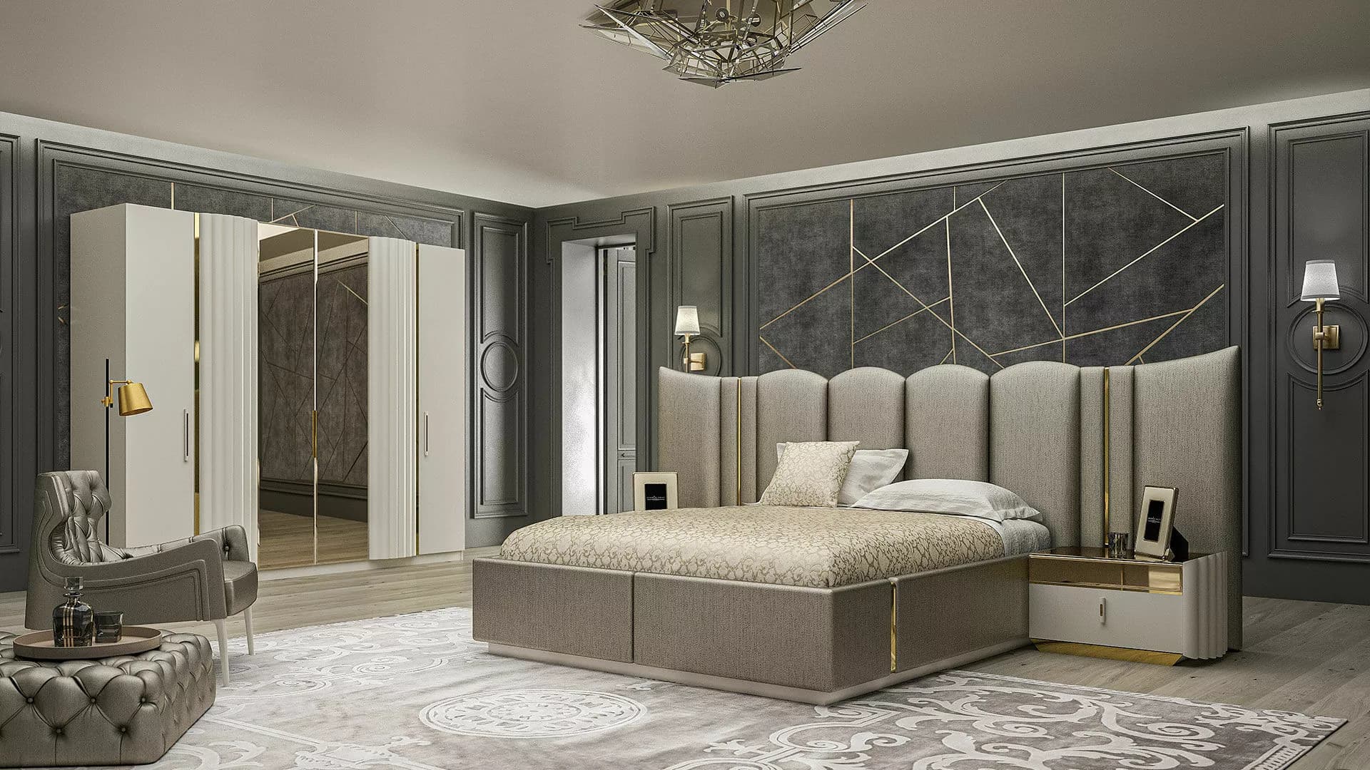 Peru Avangard Gold Yatak Odası Takımı - Image 1