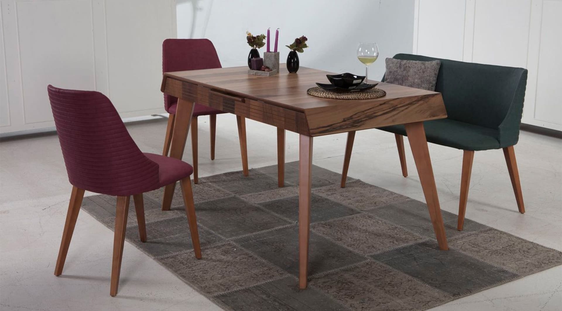 Petra Banklı Masa Sandalye Takımı 5