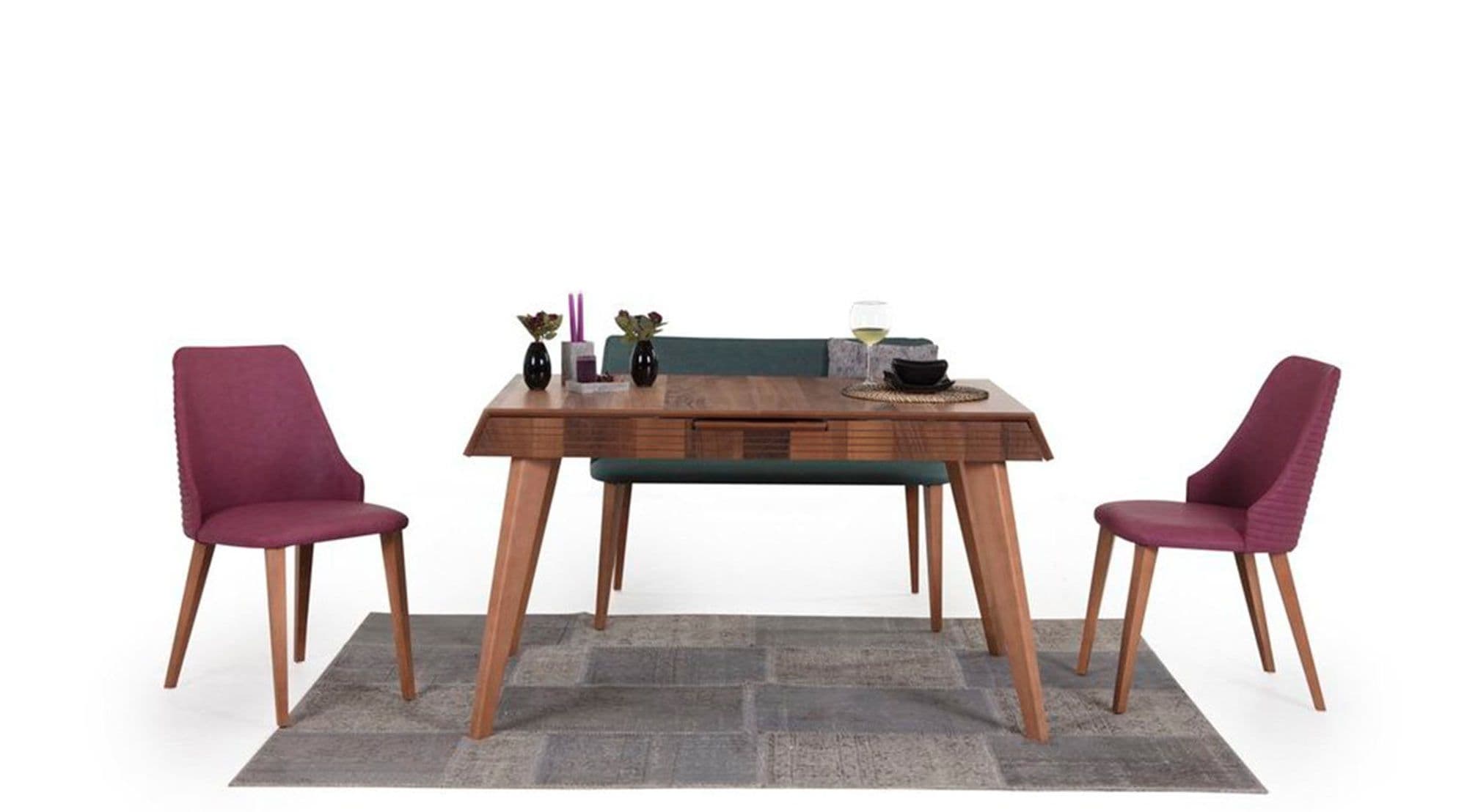 Petra Banklı Masa Sandalye Takımı