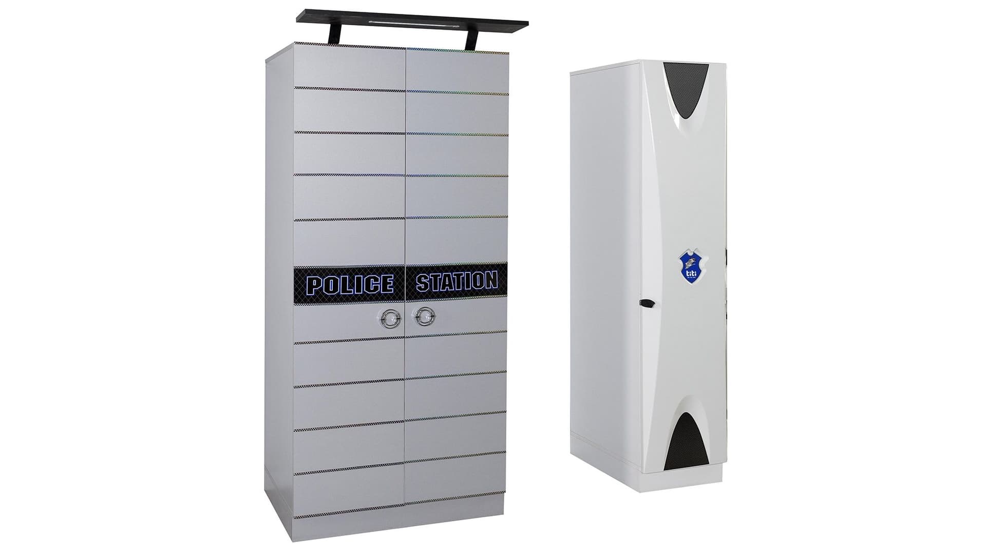 Police Modern Gri Beyaz 2 Kapılı Dolap - Image 2