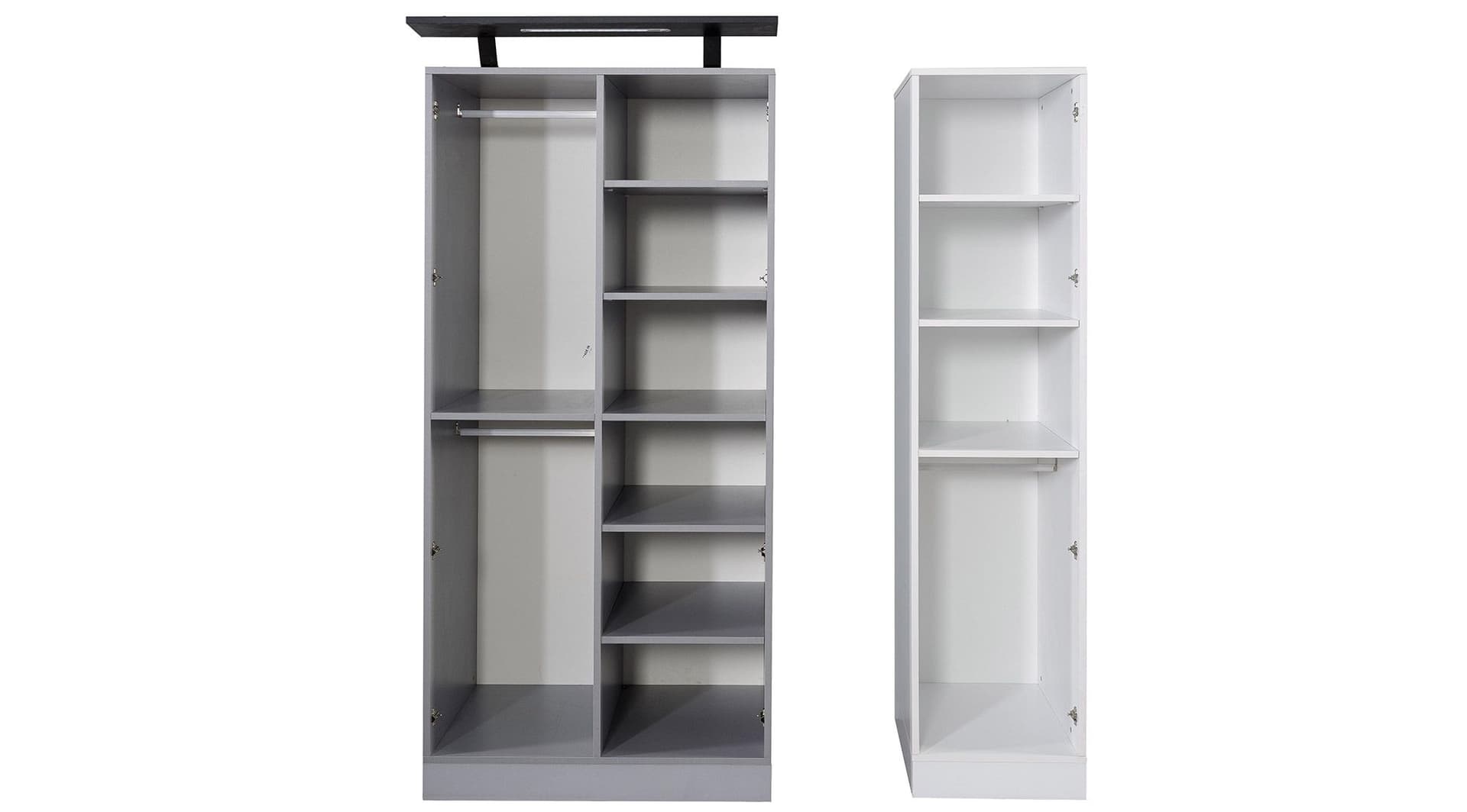 Police Modern Gri Beyaz 2 Kapılı Dolap - Image 3