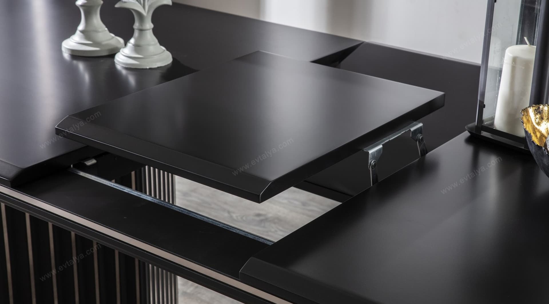 Roma Art Deco Siyah Masa - Image 5