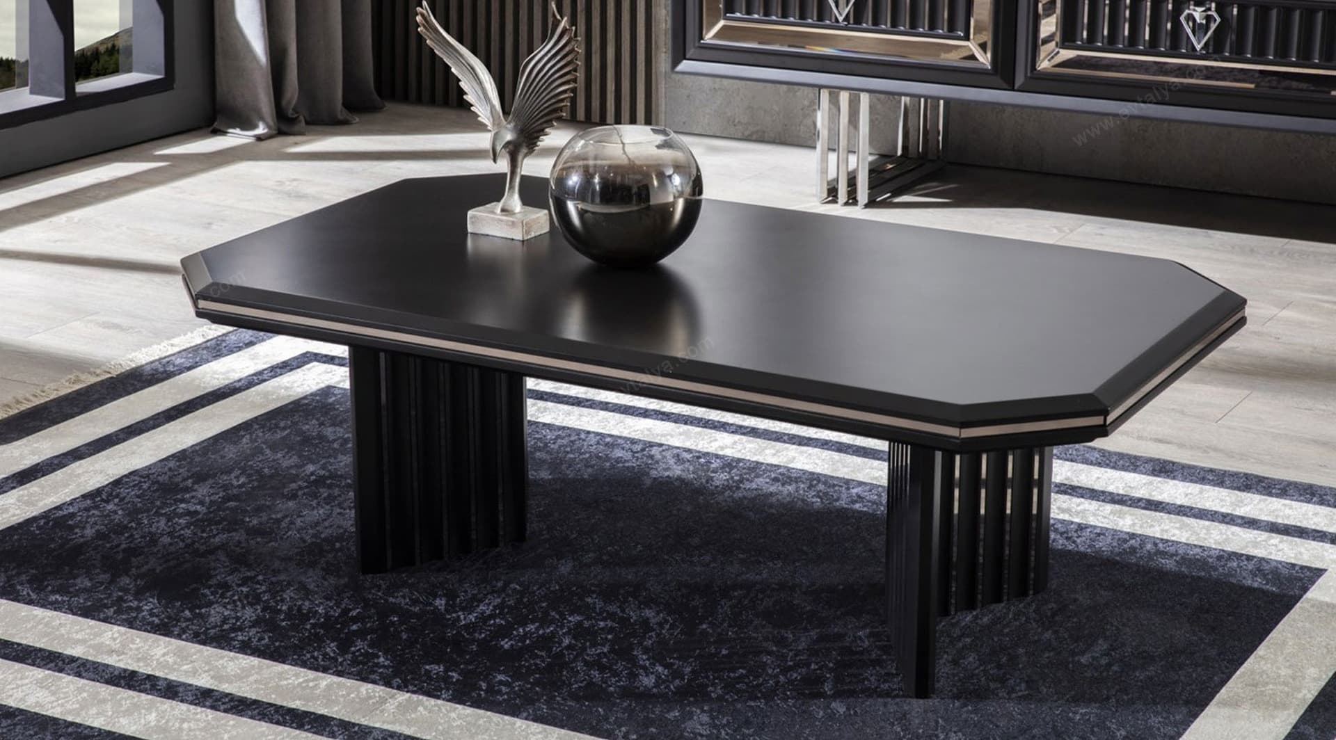 Roma Art Deco Siyah Tv Ünitesi 5